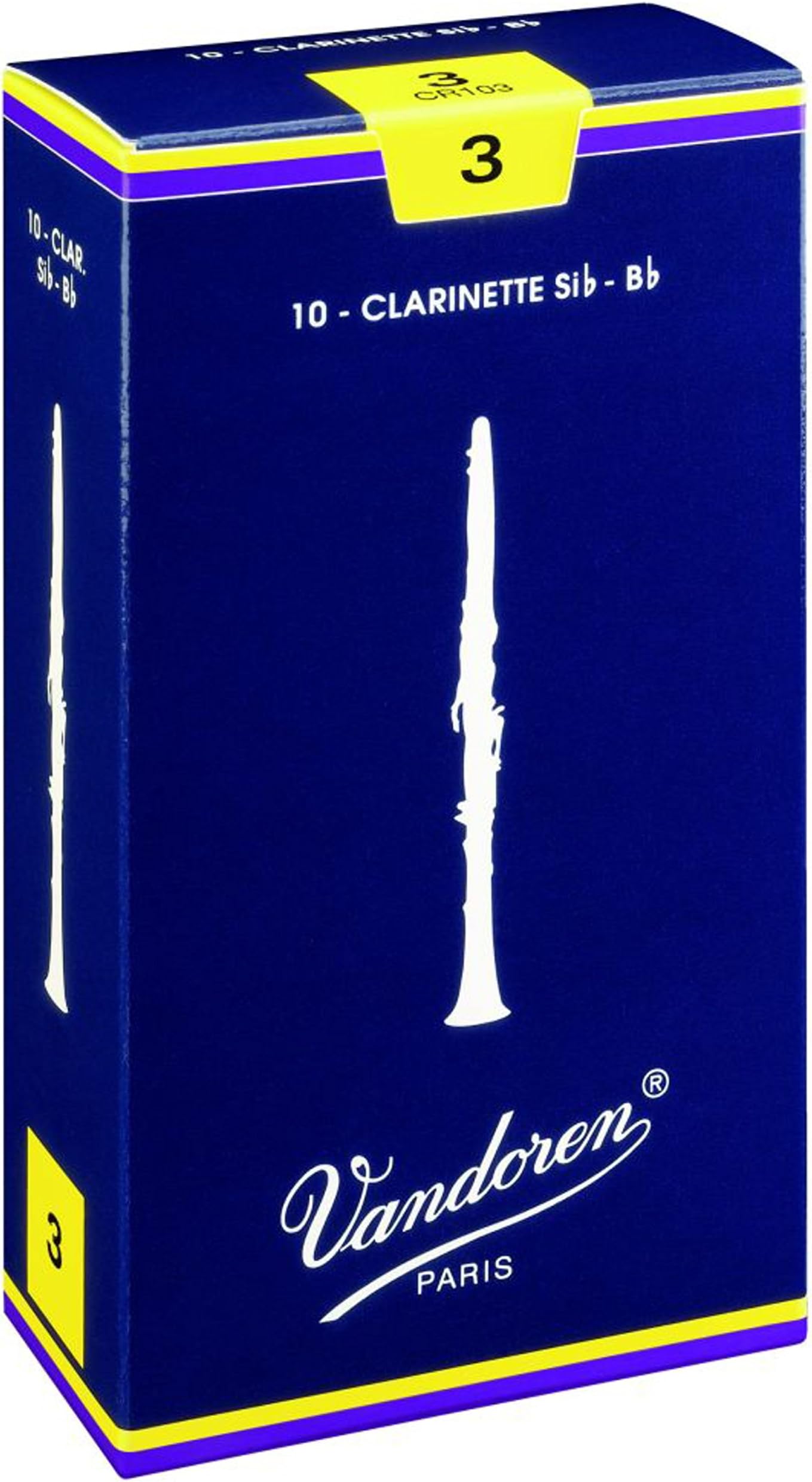 Traditional Bb clarinet reeds, box of 10 - Strength 3,5