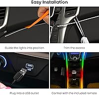 Vista 4 de Feit Electric 5ft Indoor LED Light Strip, Dimmable, 0.1-Inch Wide, Multi-Color Chasing, USB-Powered, Filling & Stacking Patterns for Car Dashboards