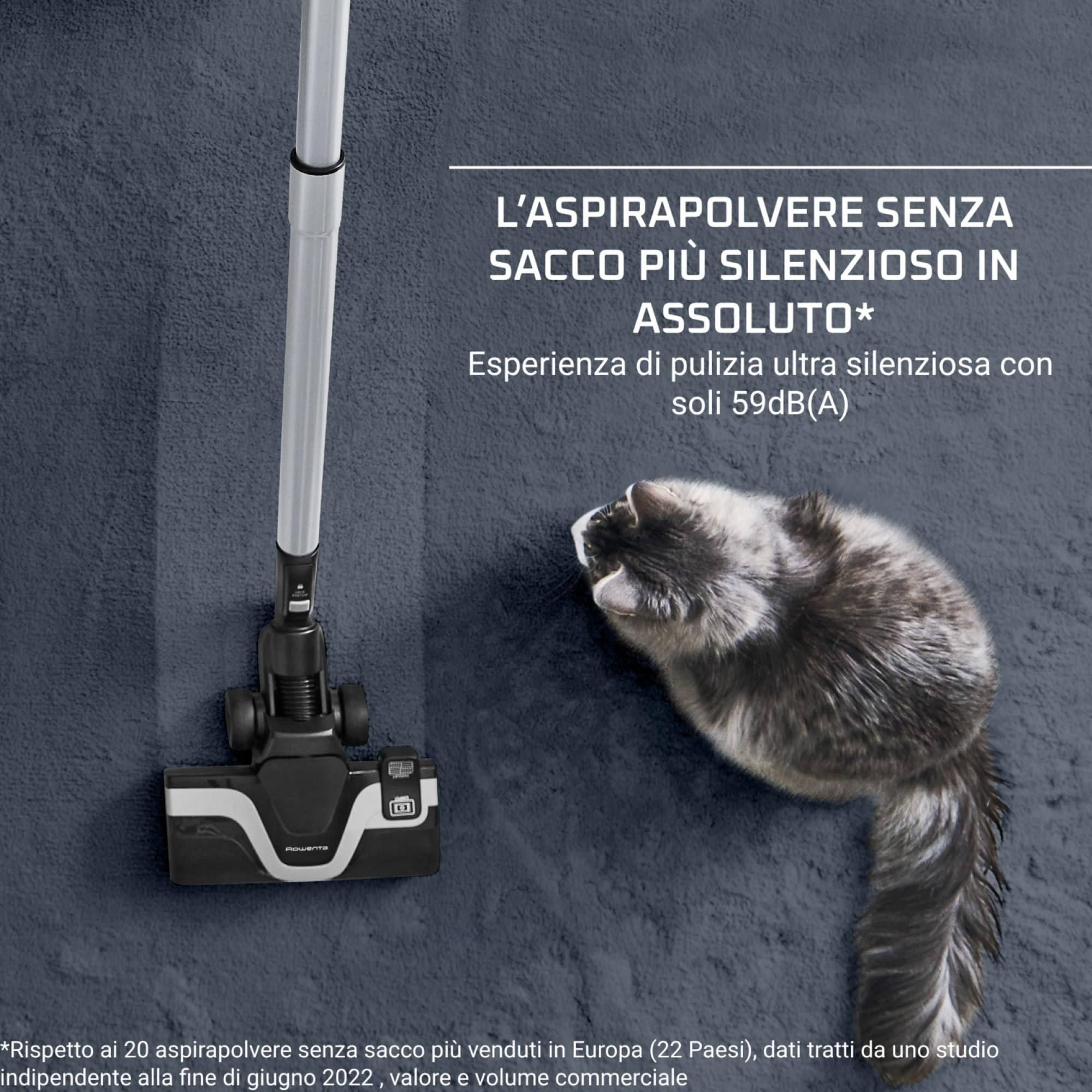 Rowenta Silence Force Cyclonic Effitech, l'aspirapolvere a traino più silenzioso al mondo, 59dB(A), bassissimo consumo energetico, filtro HEPA, ampio raggio d'azione, prodotto in Francia, RO7935EA