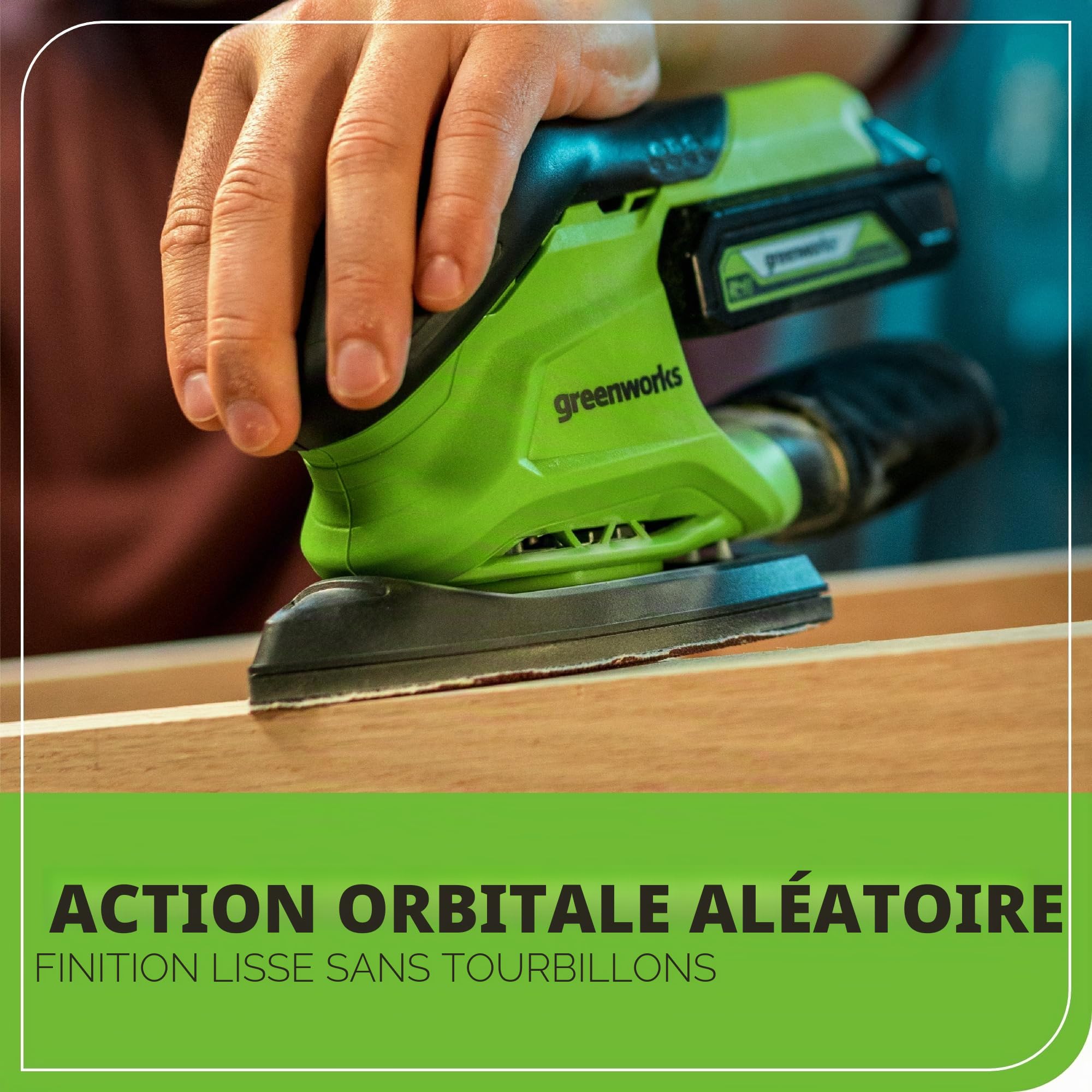 Greenworks Ponceuse de finition sans fil 24 V 11 000 OPM, outil uniquement (batterie et chargeur vendus séparément)