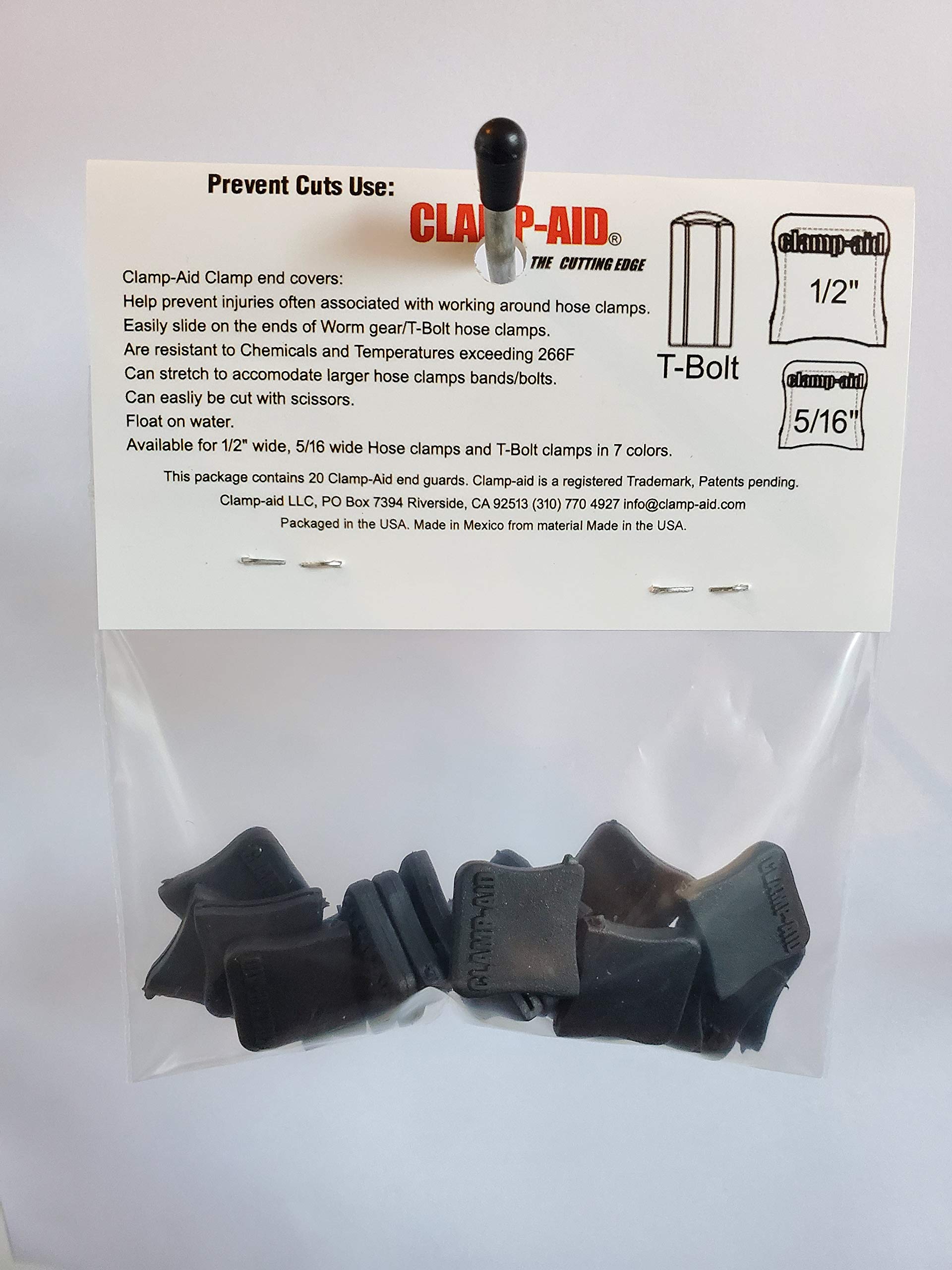 CLAMPAID ATV Radiator Black Hose Clamp end Covers for 1/2" Wide Bands