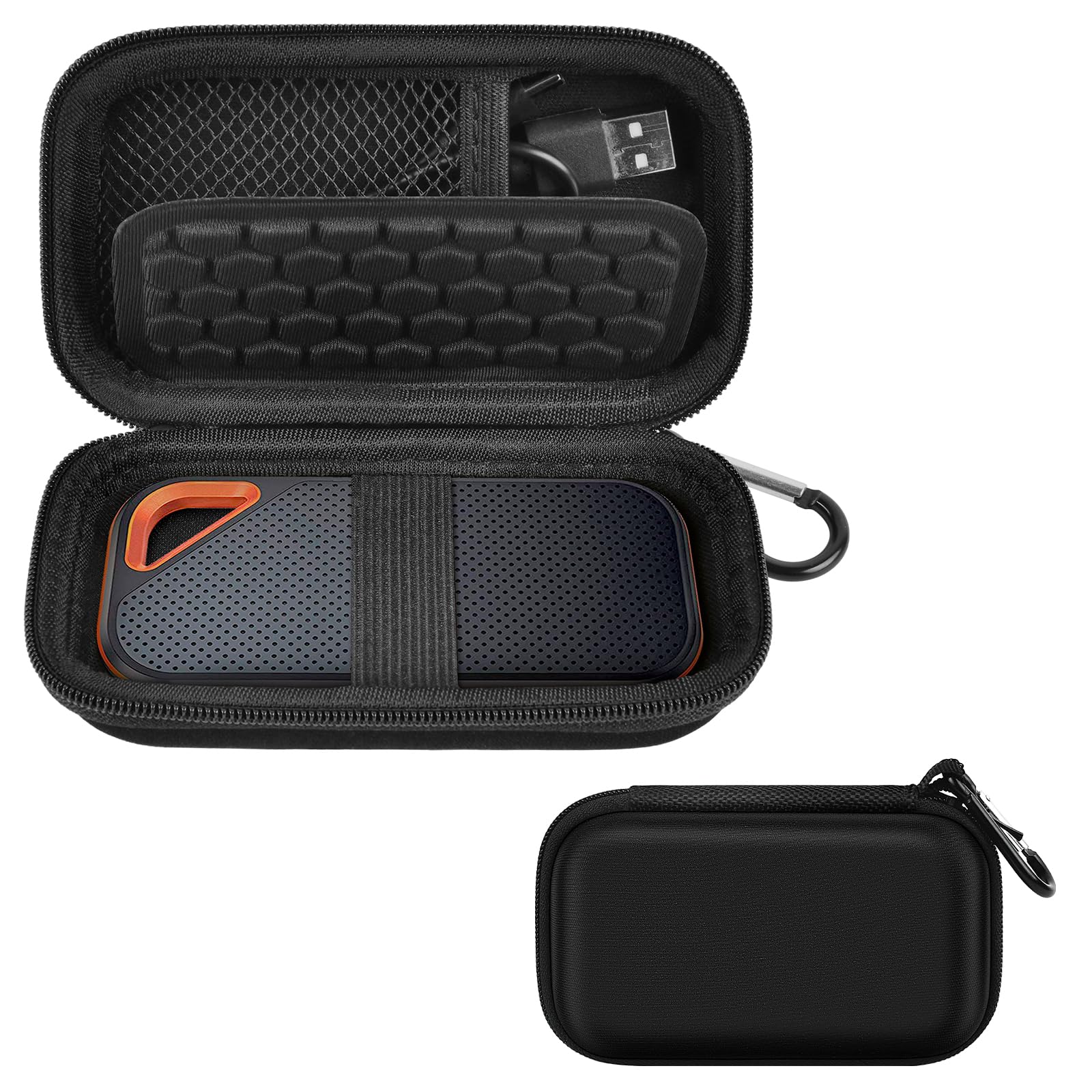 Hard Case Compatible with SanDisk Extreme PRO/for SanDisk 500GB 1TB 2TB 4TB Portable External SSD. Carrying Travel Holder for Crucial X8 External for Solid State Drive (Box Only)-Black-picture-14