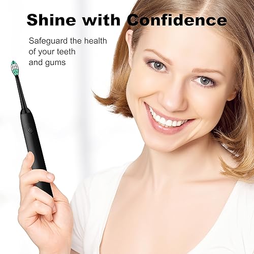 Vista 26 de Cabezales de repuesto para cepillos de dientes compatibles con Philips Sonicare y más mangos de clic, paquete de 8 unidades, color negro