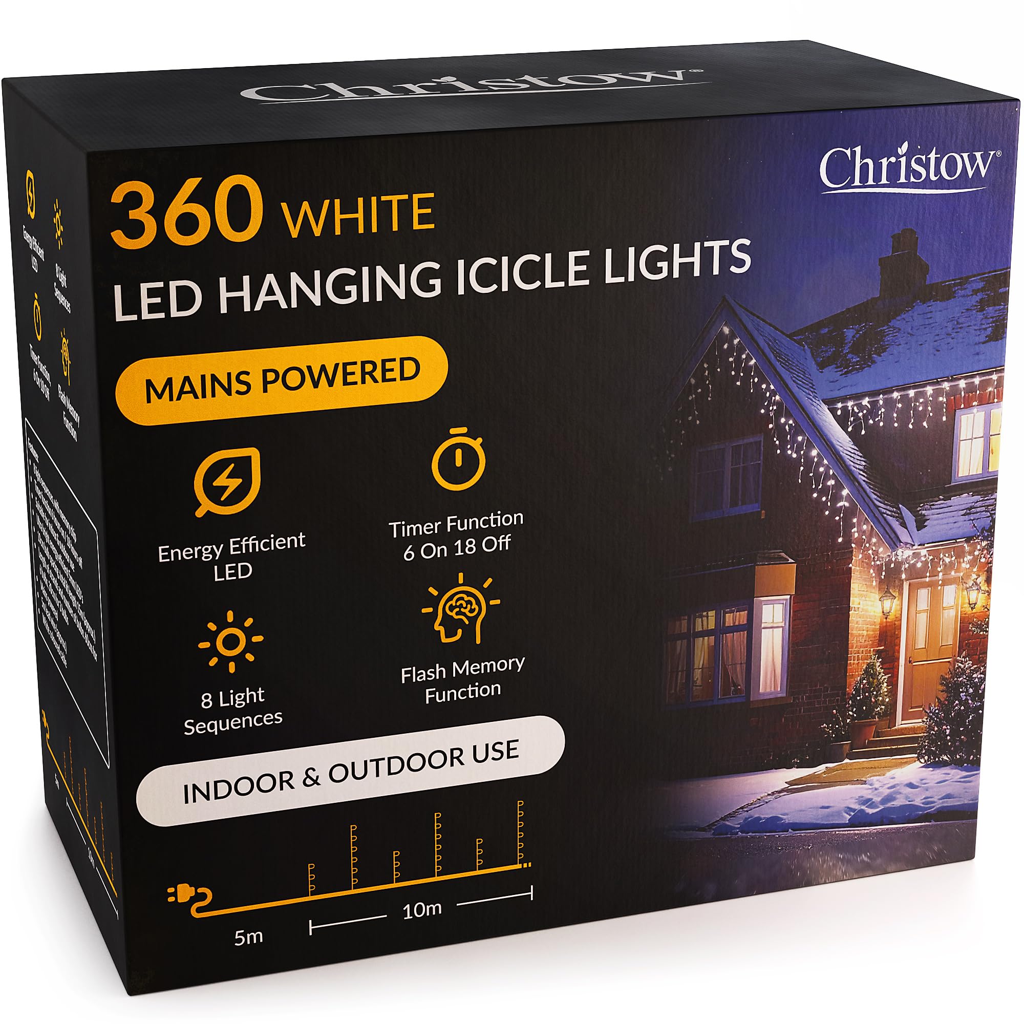 Christow Led Hanging Icicle Christmas Lights