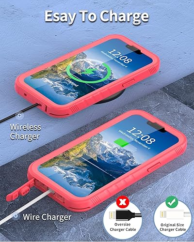 Miniatura 5 de SPORTLINK Funda impermeable compatible con iPhone 13 Pro  Protector de pantalla integrado de cuerpo completo, a prueba de golpes, a prueba de polvo,