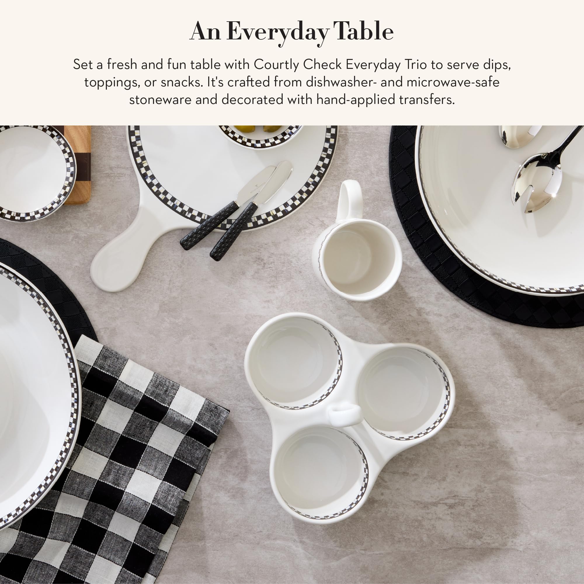Amazon.com | MACKENZIE-CHILDS Everyday Trio, Stoneware Condiment