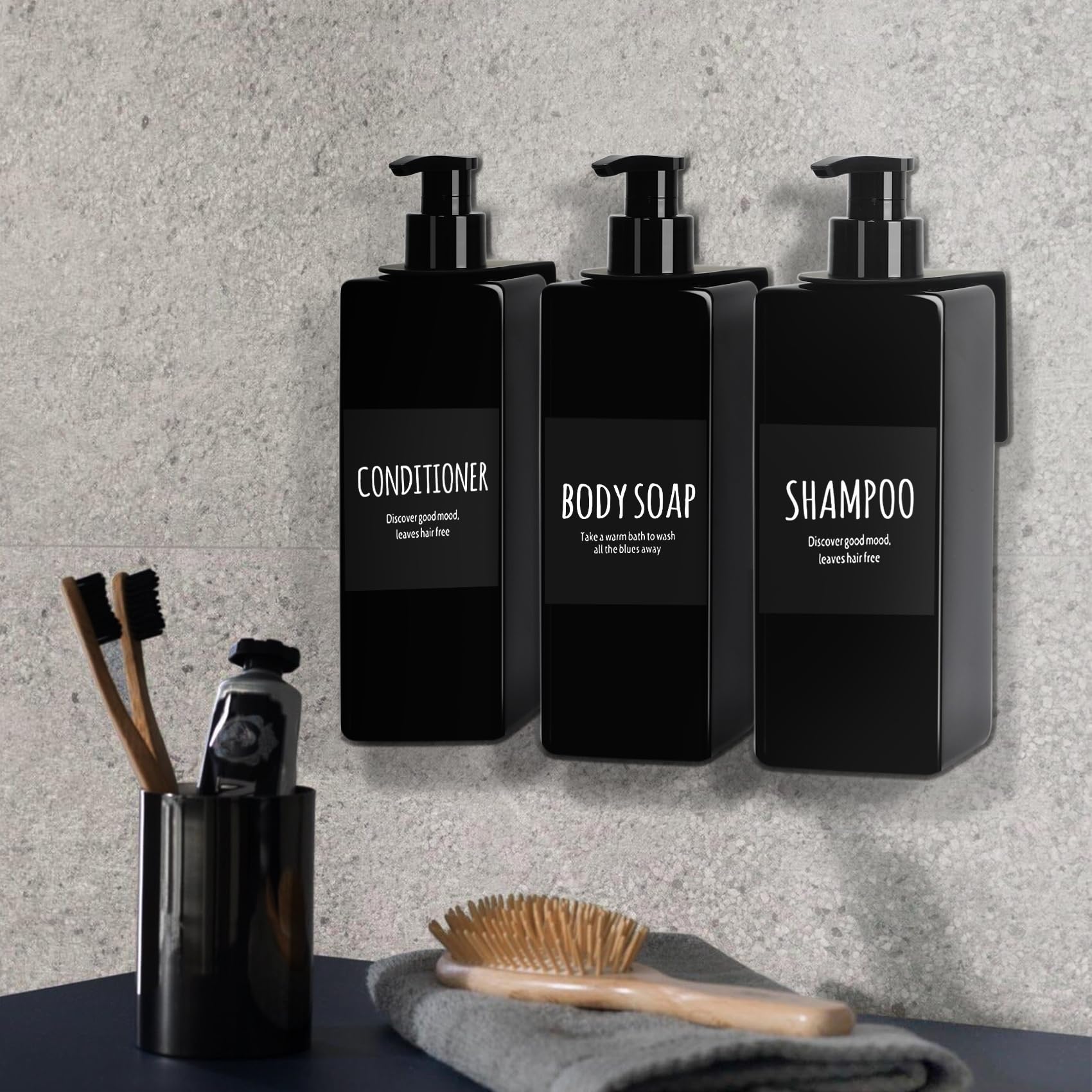 Amazon.co.jp: シャンプー&コンディショナーディスペンサー3個セット