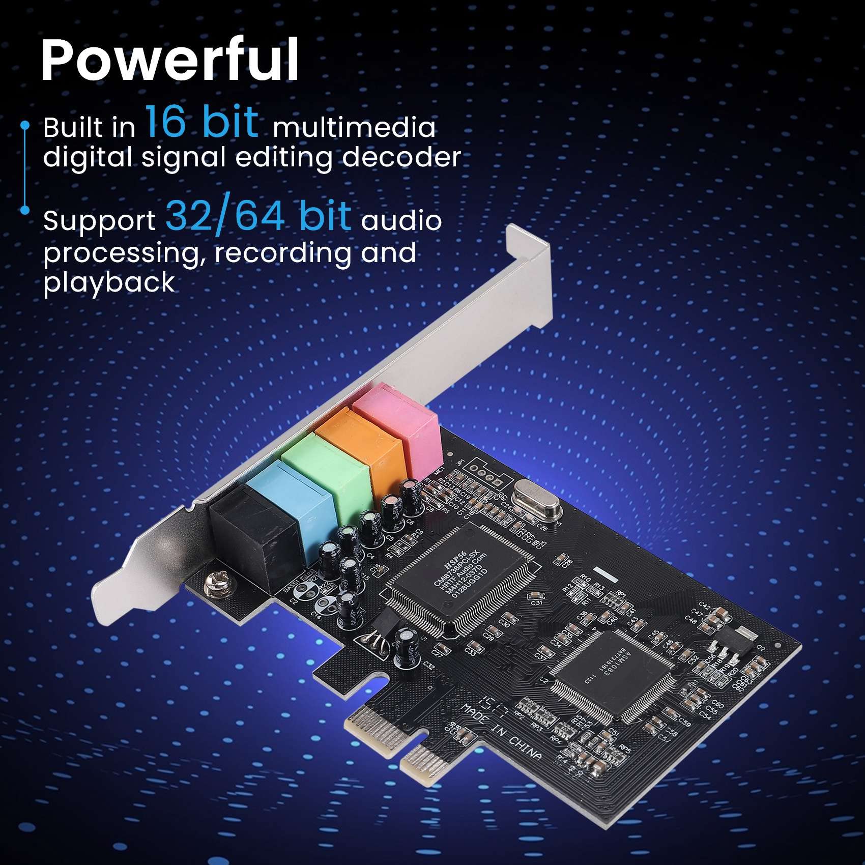 Scheda audio PCIe 5.1, Scheda Surround PCI Express Audio SteReO 3D con Ad Alta Prestazioni Scheda Audio PC Chip CMI8738