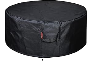 Sheechung Premium Round Fire Pit/Table Cover, 34" diameter x 15" height