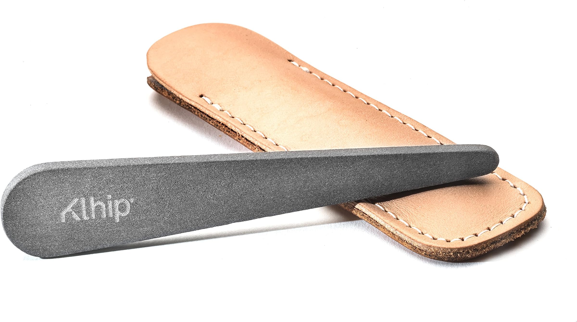 Natural Stone Nail File with Leather Case