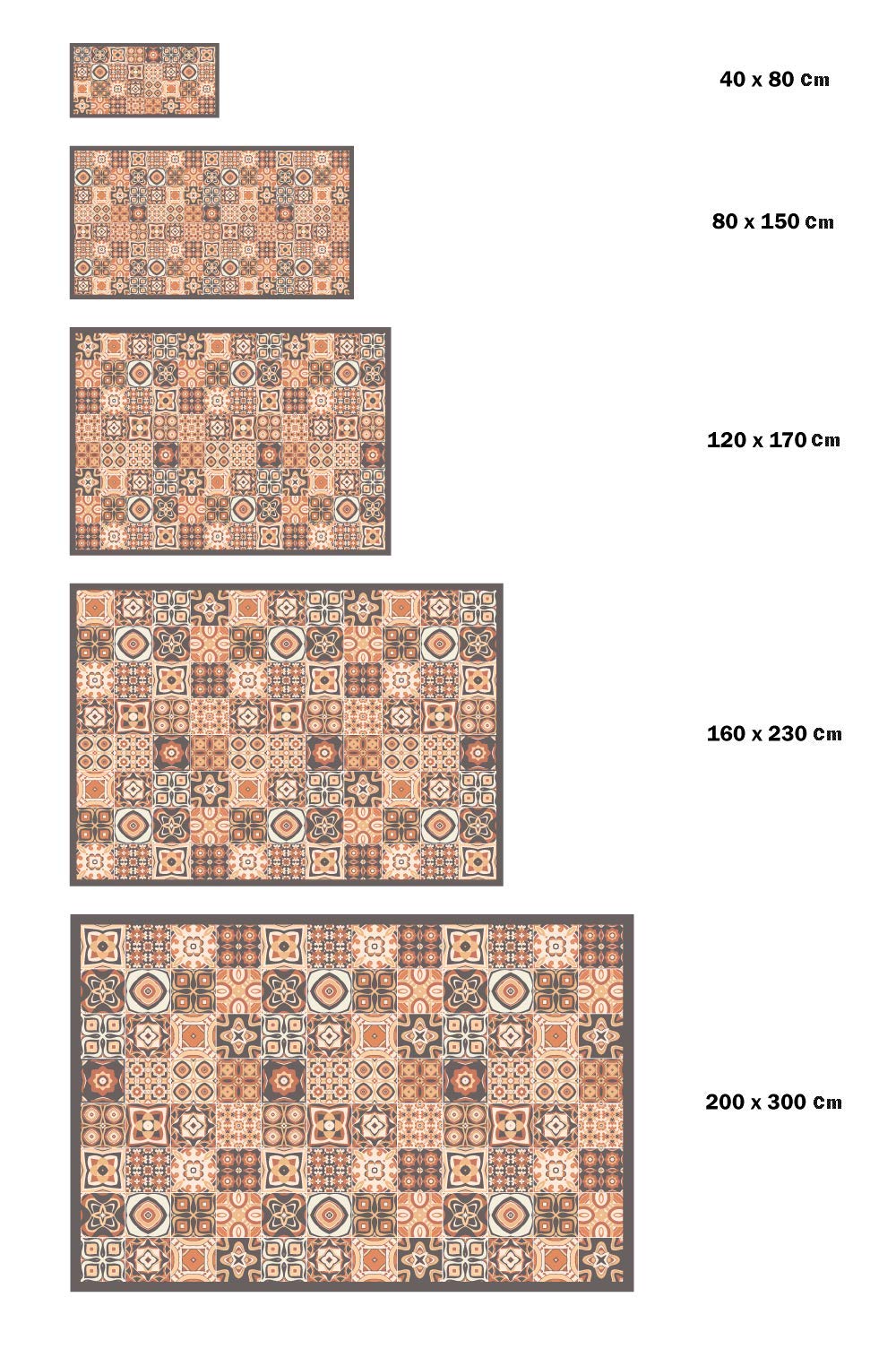 Panorama Tappeto Vinile Cucina Bagno - Varie Dimensioni - (Idraulico Piastrelle Marrone 120 x 160 cm)