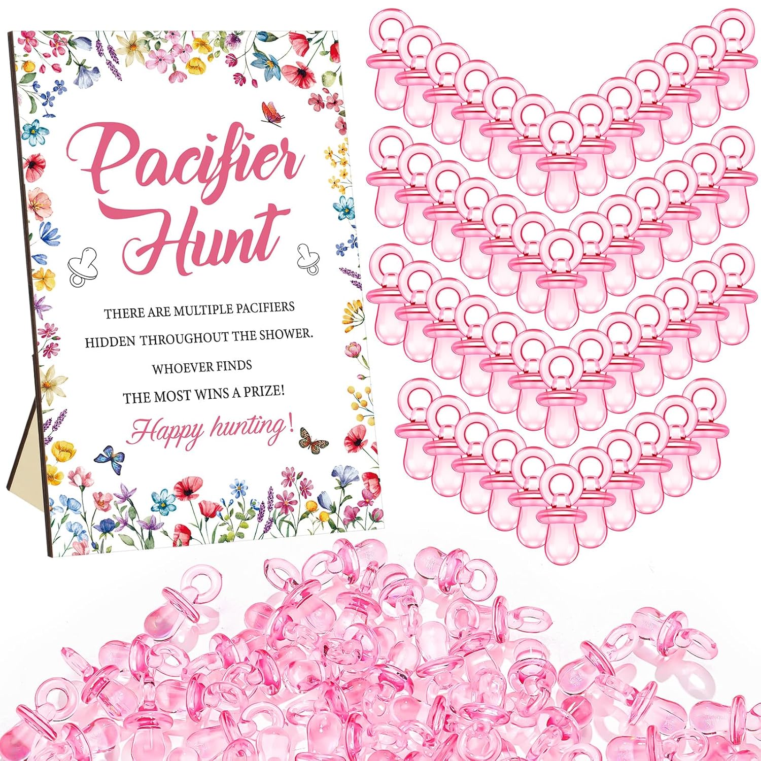 Thyle 51 Pcs Pacifier Hunt Baby Shower Games Include