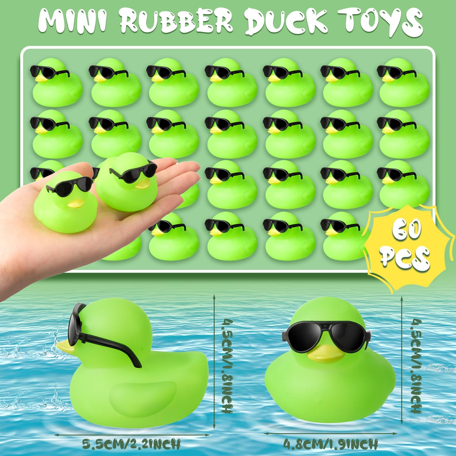 Amazon.com: Meooeck 60 Pcs Mini Rubber Ducks with 60
