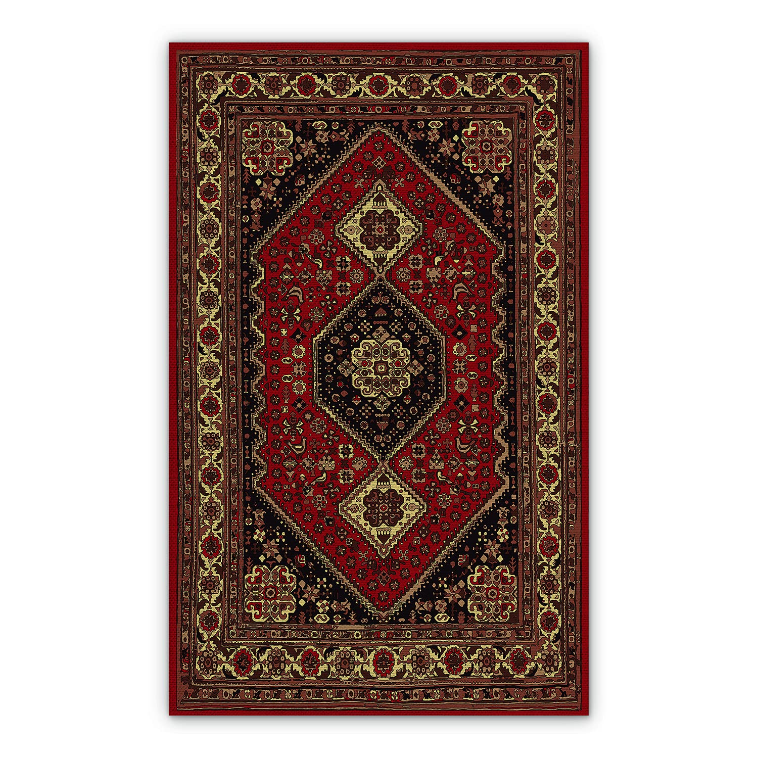 Tapis en vinyle 140x198cm de cuisine motif géométrie persane