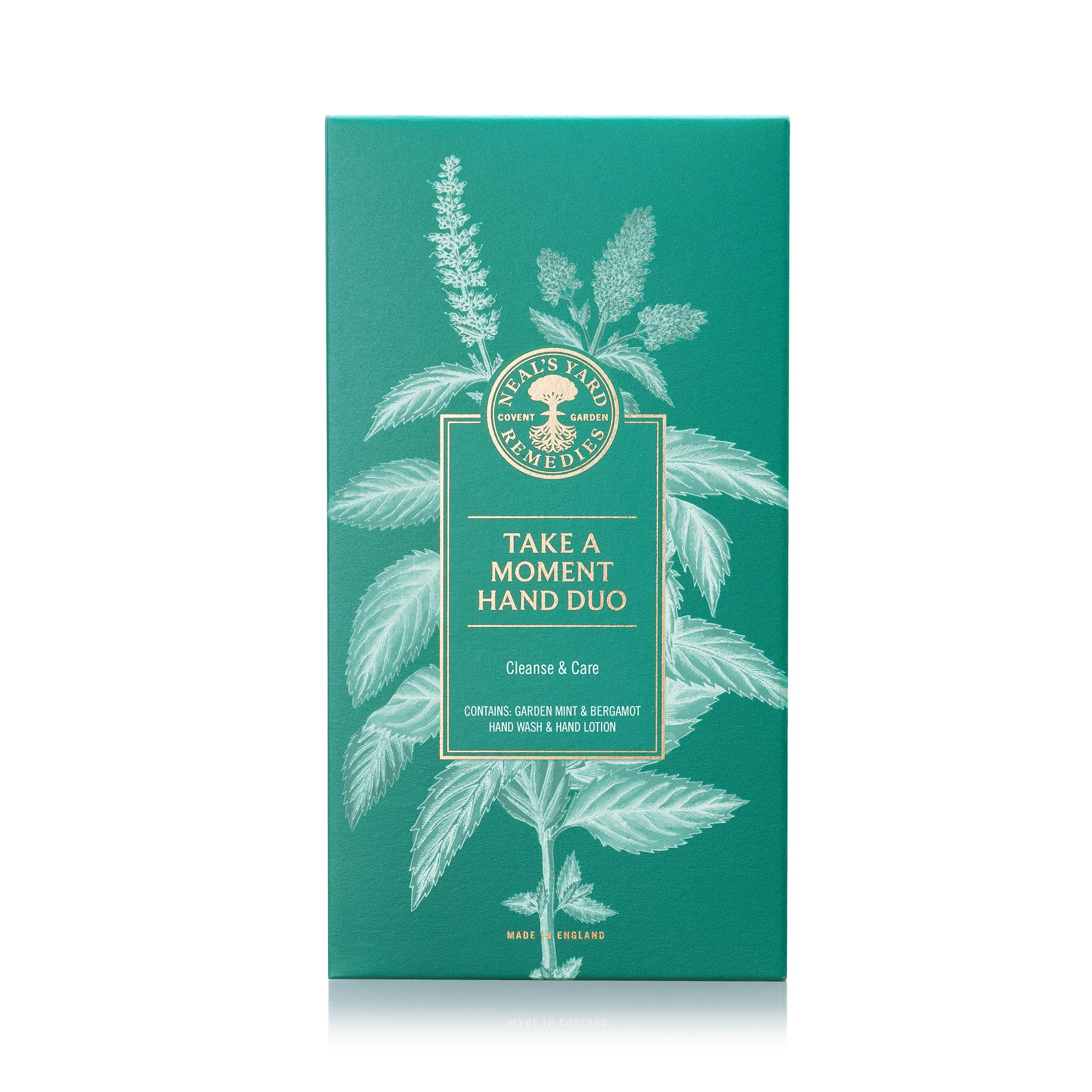 Neal's Yard Remedies Take A Moment Garden Mint & Bergamot Gift Set, Hand Wash & Hand Lotion with Essential Oils, Vegan & Cruelty-Free, Set of 2