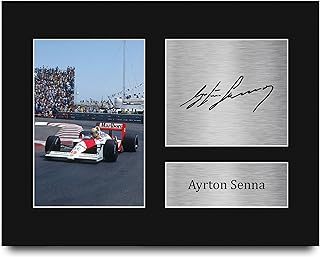 HWC Trading Ayrton Senna Formula 1 Gifts Printed Signed Autograph Picture for F1 Formula 1 Racing Fans - US Letter Size