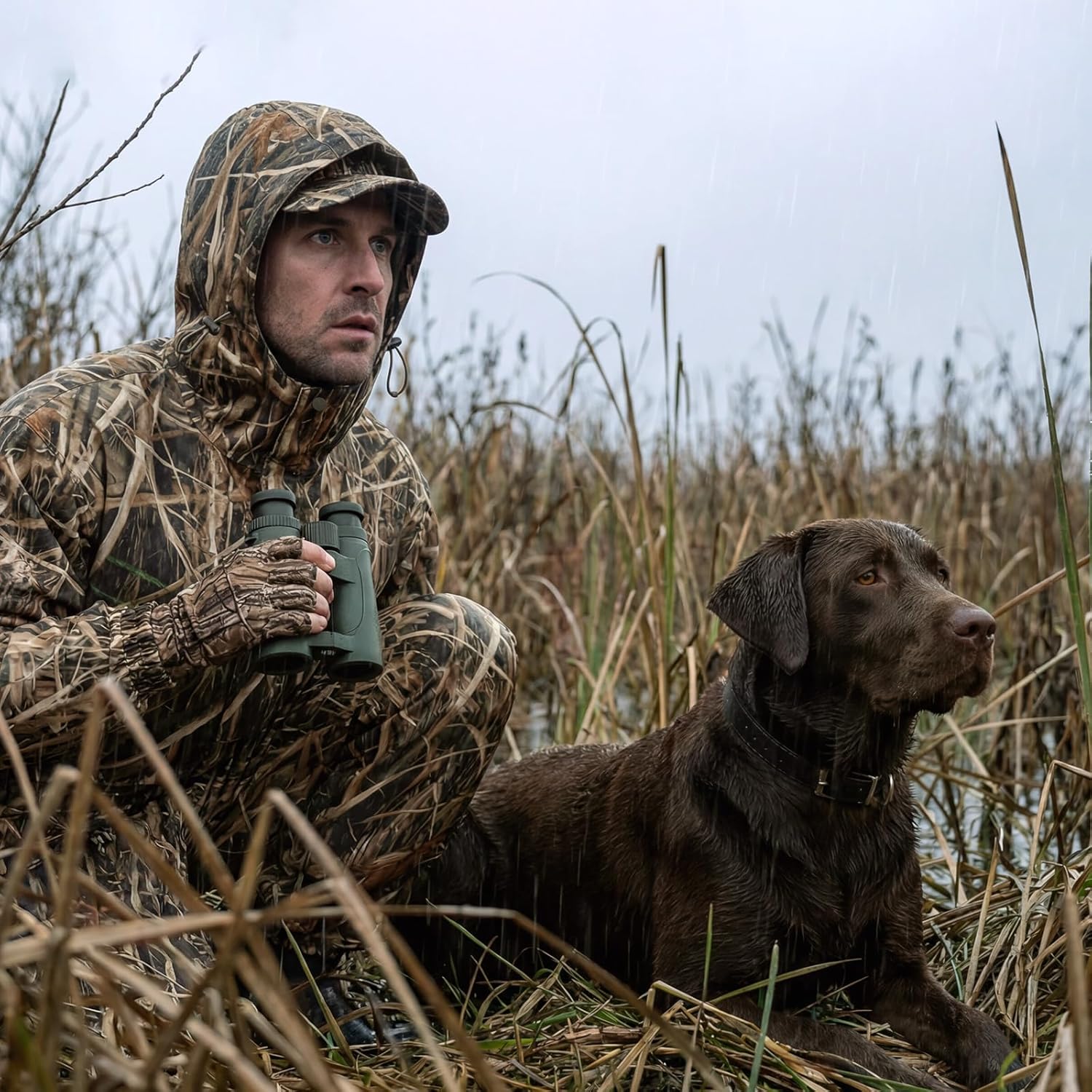 Rain Suits for Men Waterproof - Rain Jacket Pants Adults Rain Gear Lightweight Raincoat with Hood Hunting Camo - Image 7