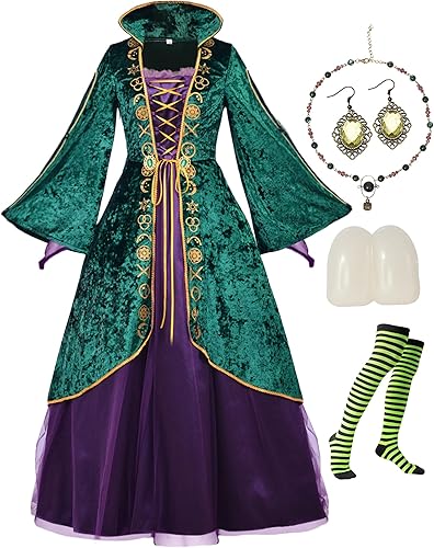 CICOCI Disfraz de bruja para adultos, de terciopelo de lujo, para mujer, talla grande, para cosplay, disfraz de Halloween