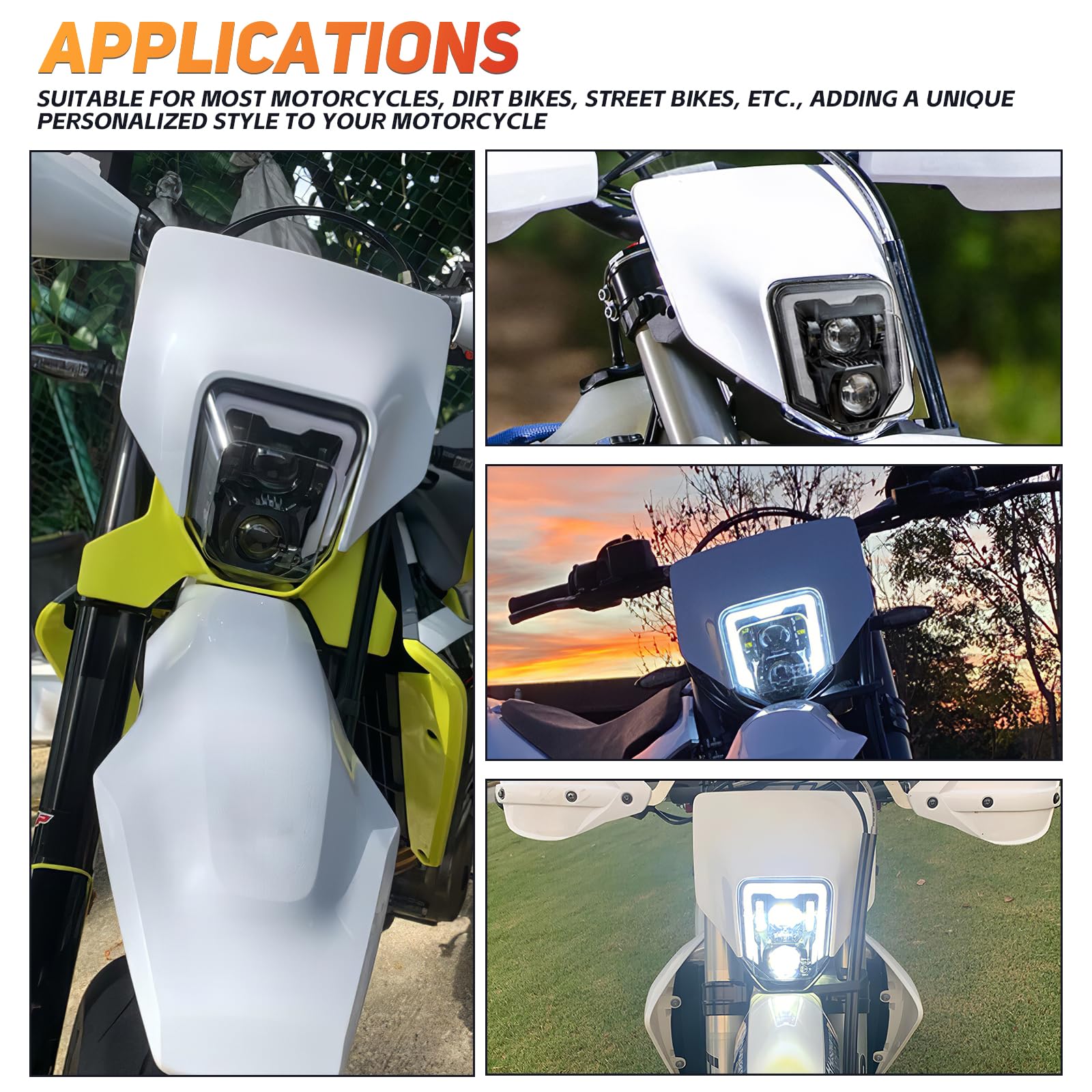 Phare LED Moto DREAMIZER Pour Husqvarna 701 Enduro SuperMoto FE TE 2014-2023 - Haute Luminosité DOT