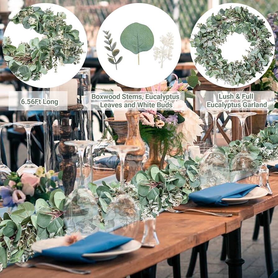 ユーカリガーランド Amazon.co.jp: 2パック ユーカリガーランド 合計13.1フィート ラッシュ