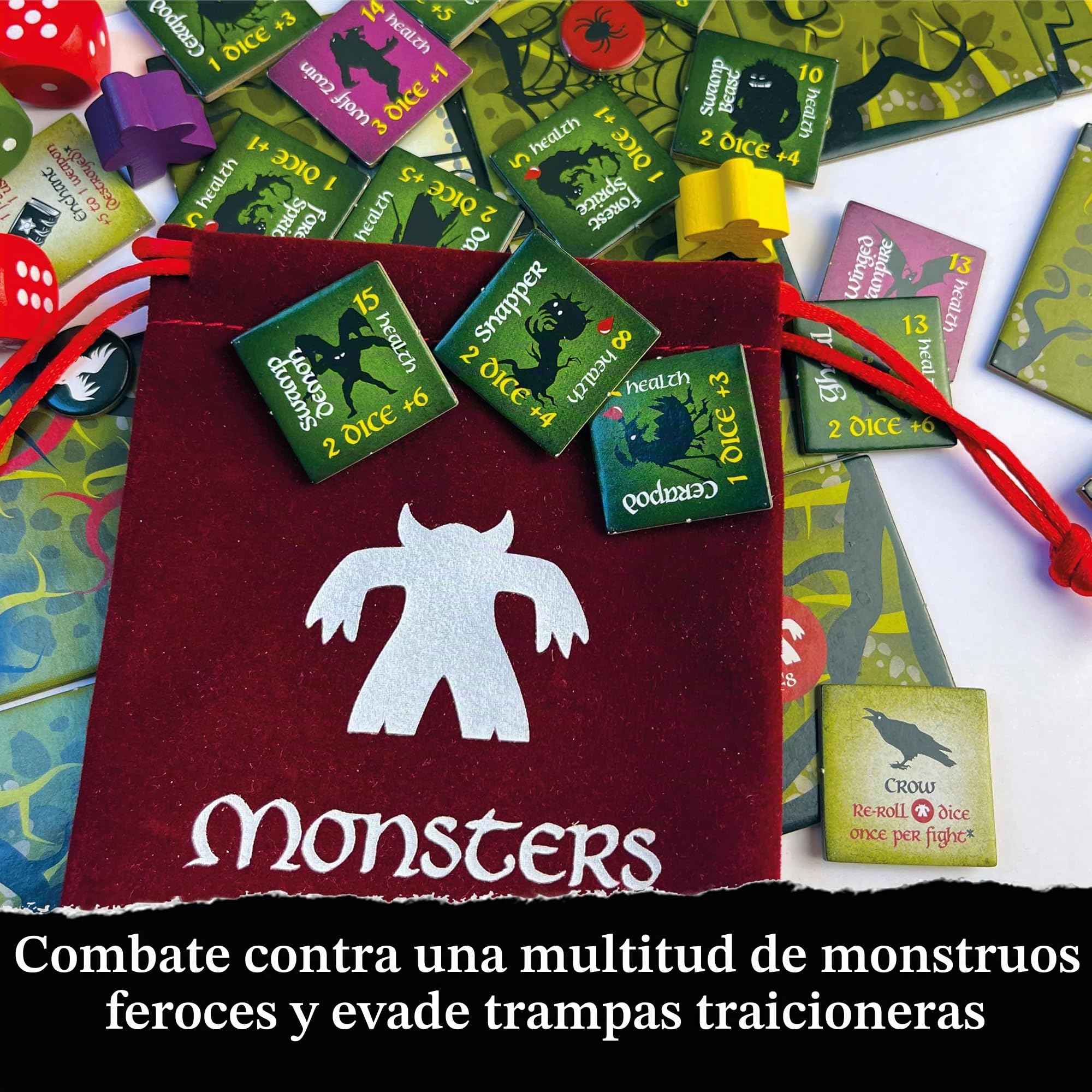 Bag of Dungeon 2: The Cursed Forest | Fantasy Adventure Board Game – Standalone or Expansion | Portable Dungeon Crawler RPG | 1–4 Players | Ages 7+ | Family & Solo Play | Dragon-Themed Tile Game