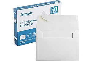 Pack of 50 Self Seal Envelopes, Fits Perfectly for 5" x 7" Invitations