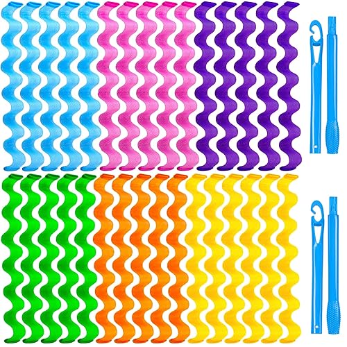 YEVYO 30 rizadores de pelo ondulado sin calor, kit de peinado con 2 ganchos de peinado, rizadores sin ondas de calor para mujeres y niñas, cabello