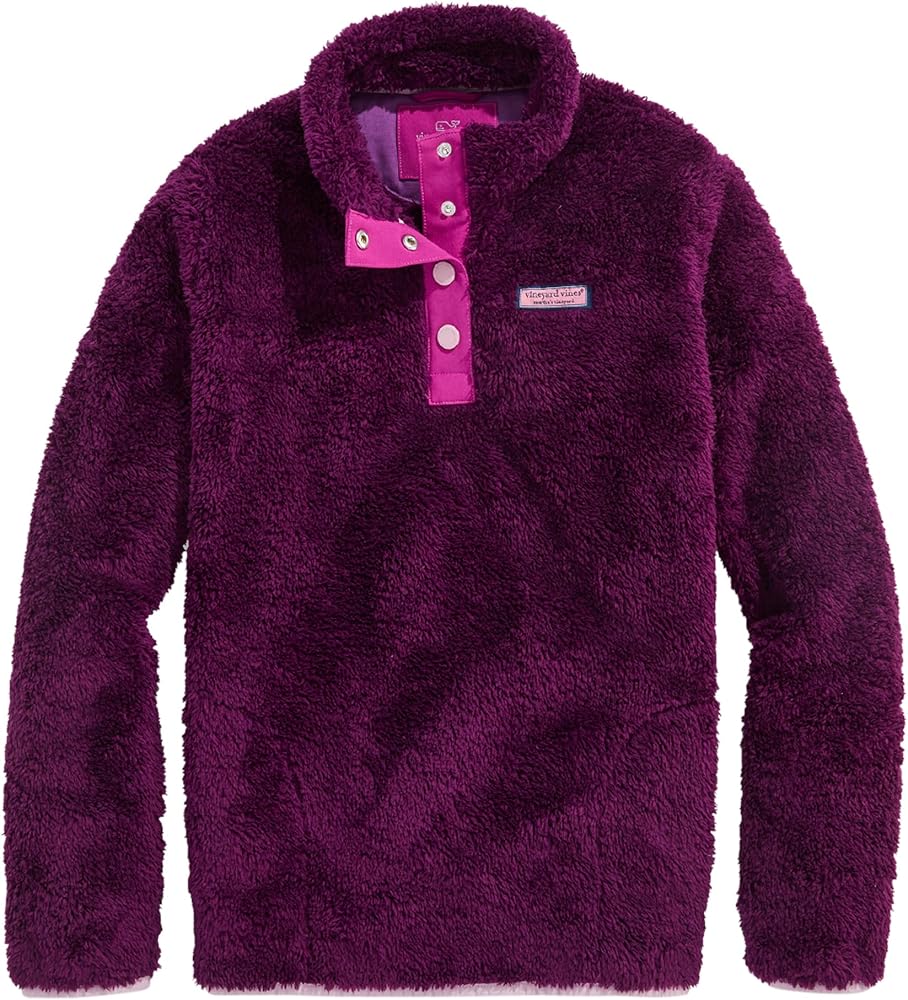 Amazon.com: vineyard vines Girls' Teddy Fleece Snap Pullover, Dark