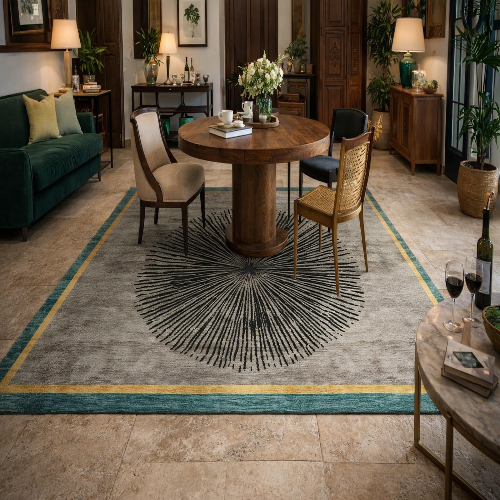 Tapis de chambre adulte gris 160x230cm au design moderne abstrait à poils ras