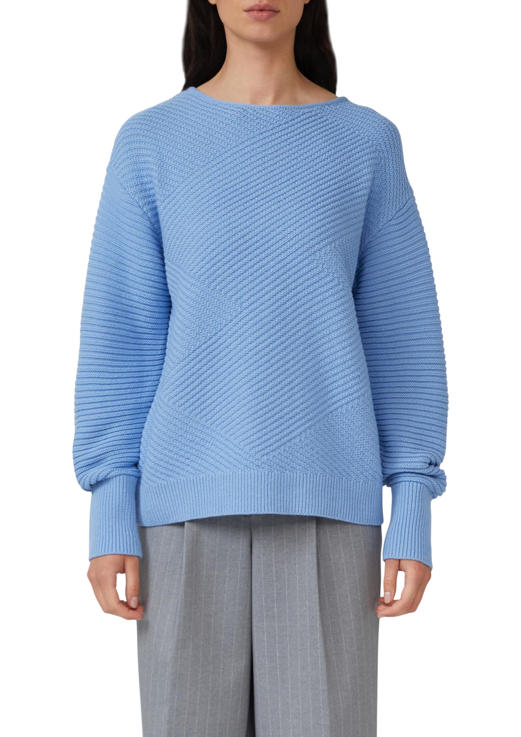 s.Oliver Strukturierter Strickpullover in Oversize mit Rippbündchen