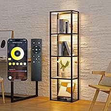 Glass Display Cabinet with LED Lights — 4-Shelf Lockable Tempered Glass Showcase, 65 x 32 x 14.3 Inches — Adjustable Multi-Color Lighting for Modern Home & Commercial Use, Black