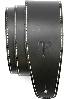 Perri's Leathers Ltd. - Tracolla per Chitarra - Pelle di Baseball (serie) - Verde - Regolabile - Per Chitarre Acustiche/Elettriche/Bassi - Fabbricata in Canada (SP25S-7052)