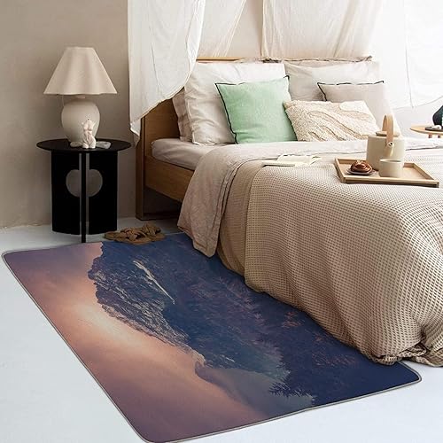 Miniatura 3 de Alfombra de montaña y decoración del hogar, alfombra de bosque de 2 x 3 pies, alfombra de bosque para entrada, sala de estar, dormitorio, alfombra