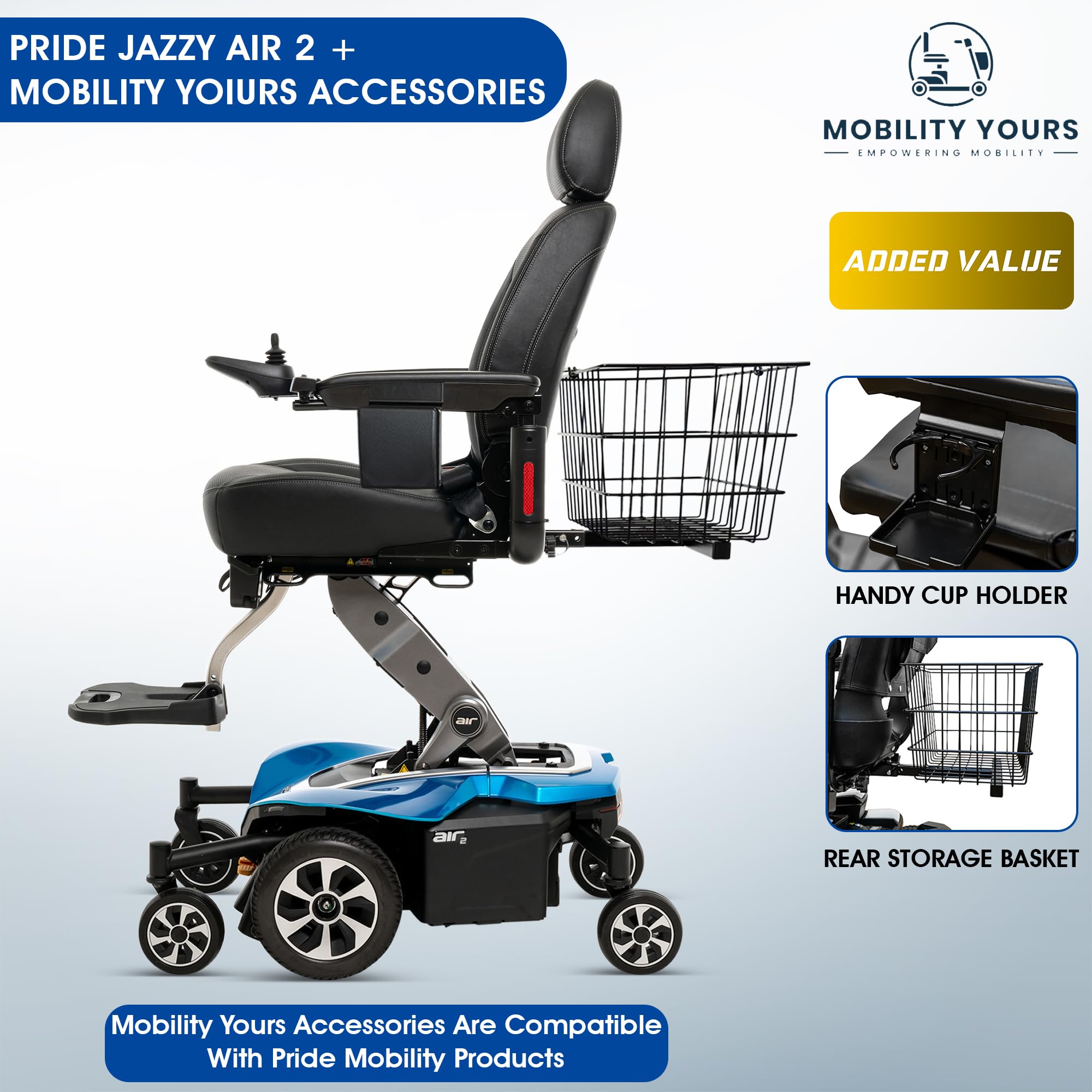 Pride Jazzy Air 2 Elevated Power Chair Plus Accessories, in Home Set Up and Instruction,Raise Seat 12