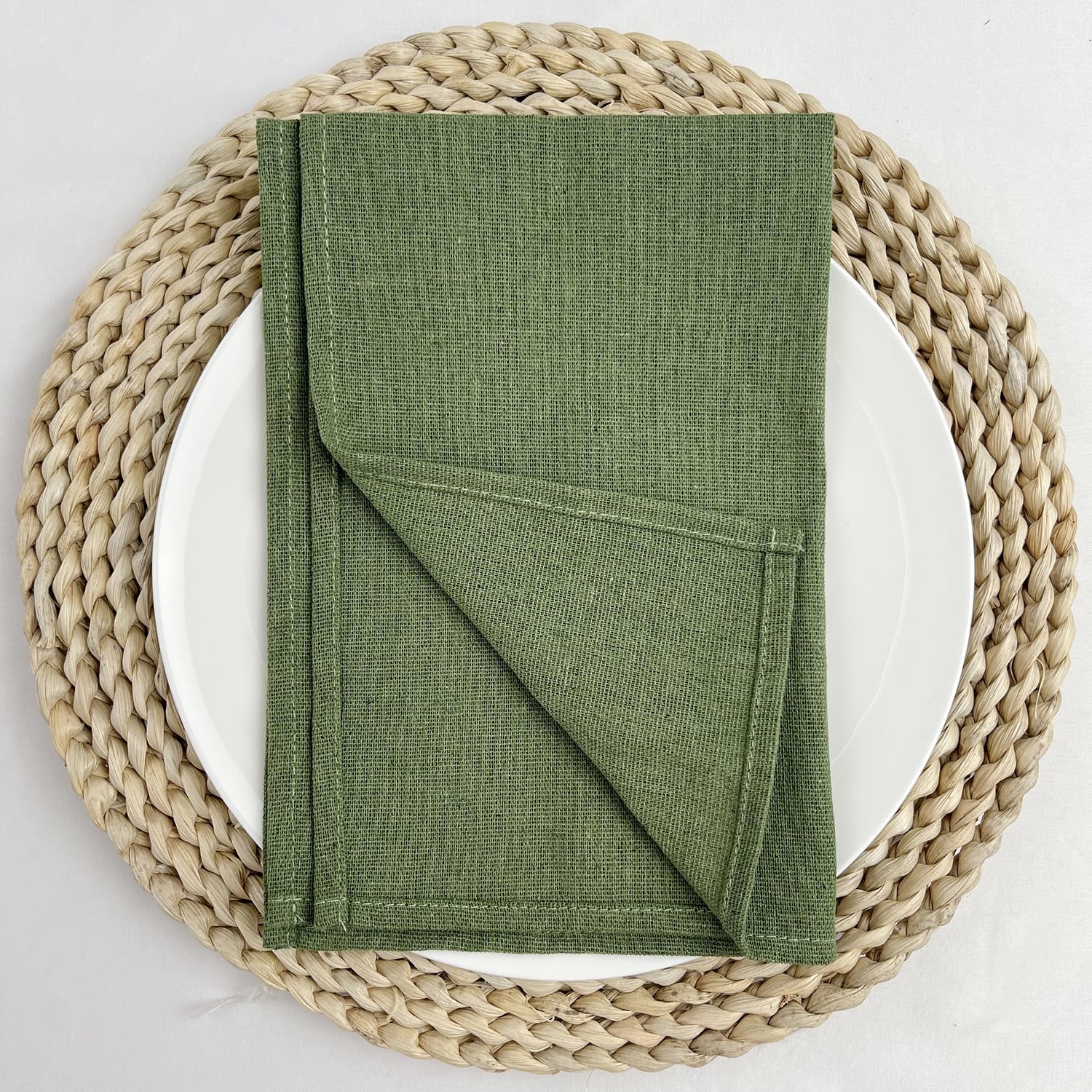 die Tücher, 12 Wiederverwendbare Stoff-Tischsets for Hochzeiten, Partys, Zuhause, Küche, Esszimmer, Weihnachtstischdekoration(Nature)