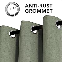 Vista 31 de H.VERSAILTEX Cortinas 100% opacas con aislamiento térmico, texturizadas, de lino, con bloqueo completo de calor y luz, para sala de estar y Negro