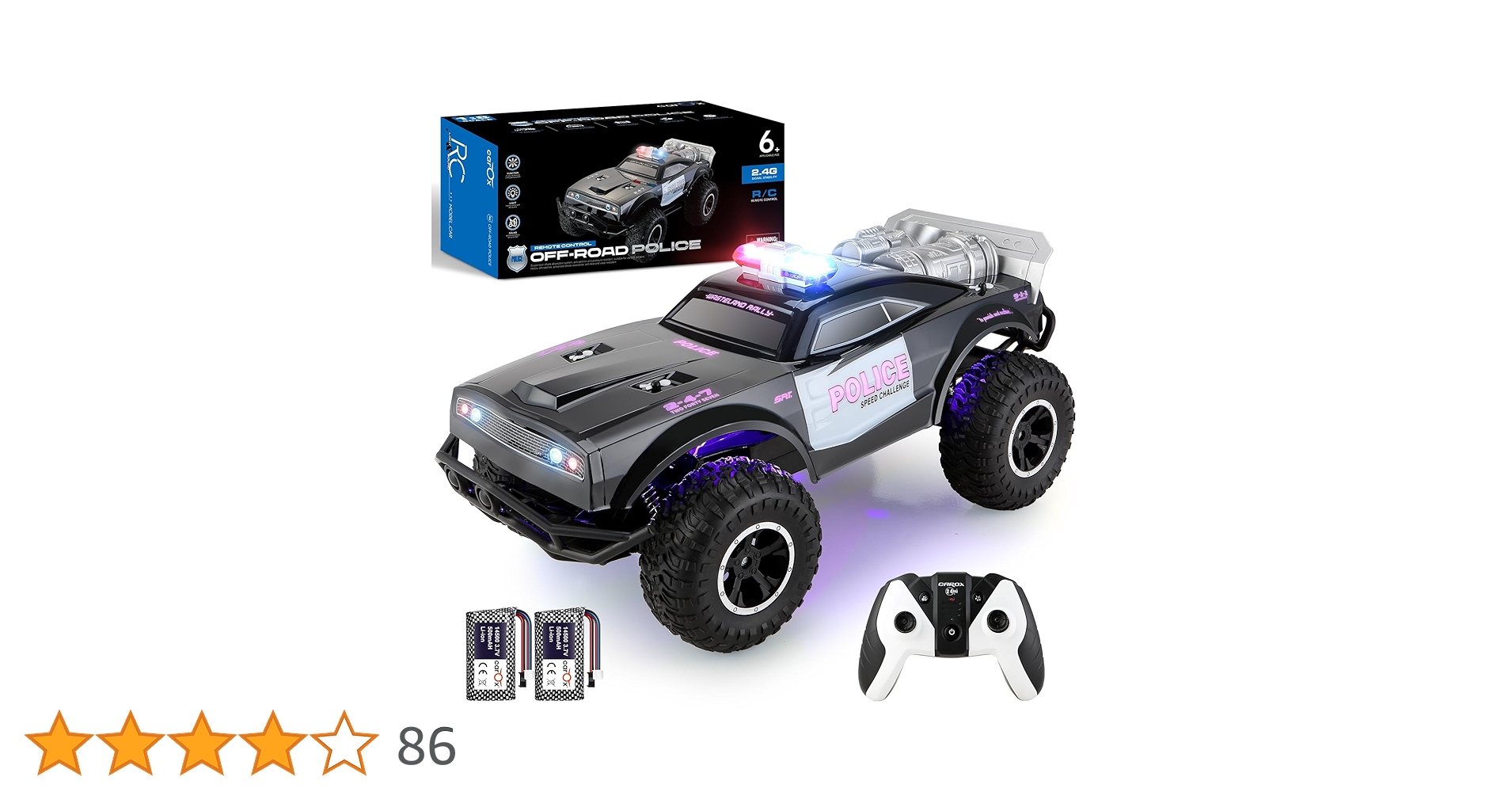 ☆ラジコンカー 120スケール 車のおもちゃ 黒 RCカー パトカー Amazon.co.jp: ラジコンカー 120スケール 車のおもちゃ 黒 RC