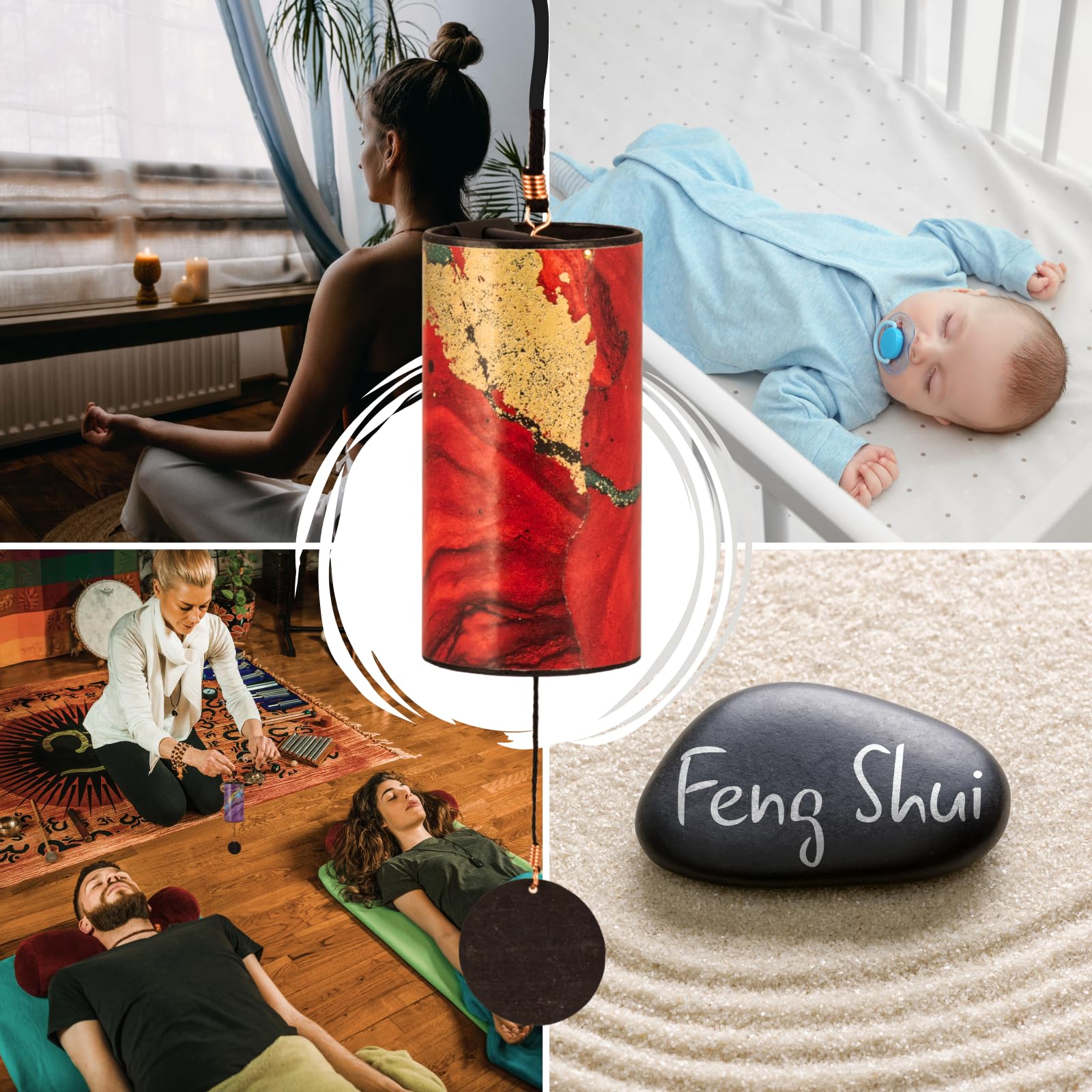 Zaphir Klangspiel Sunray Sommer Shanti | Handgefertigtes Windspiel für Yoga, Meditation und Raumreinigung | Beruhigender Klang für Babys, Erwachsene & Haustiere