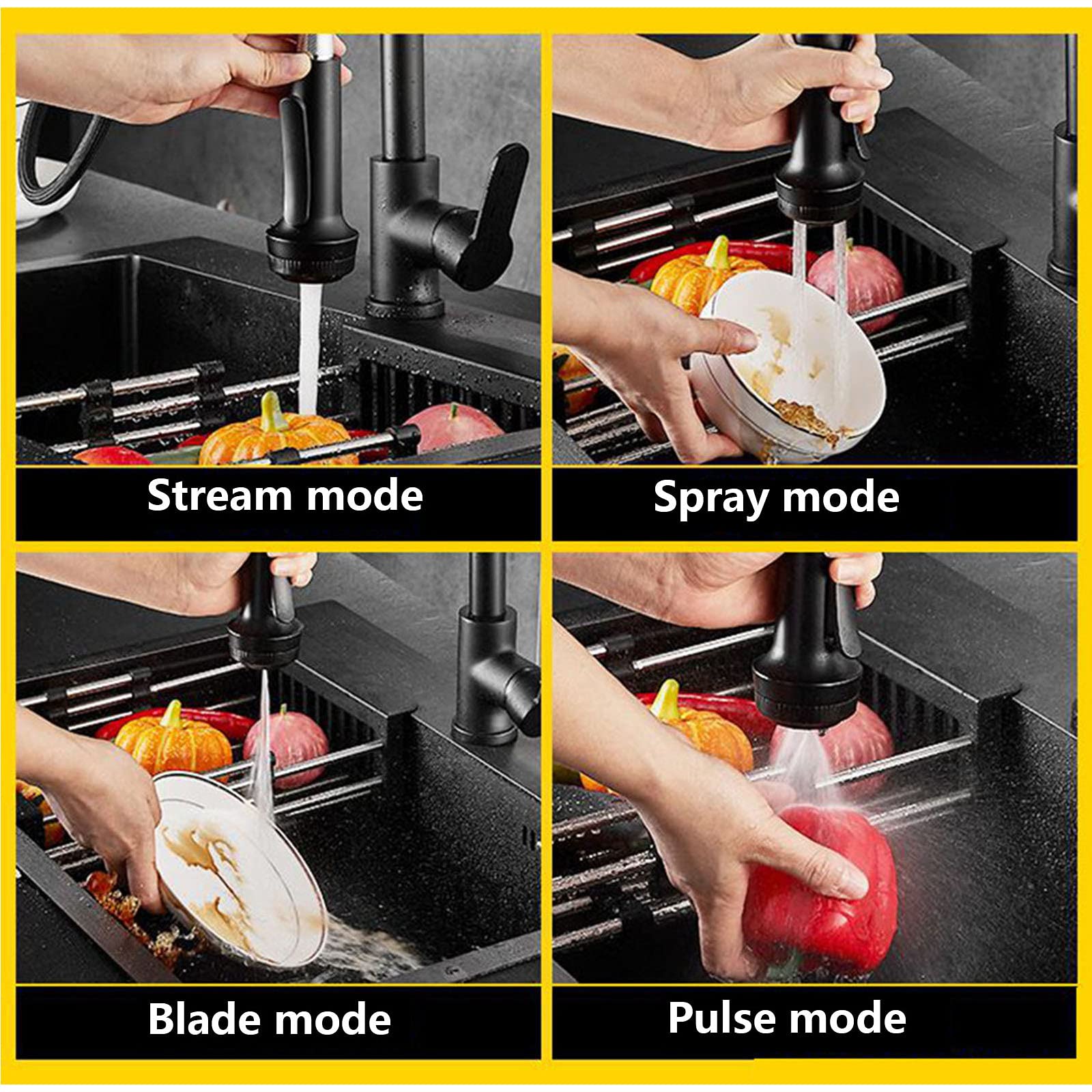 Grifo de cocina extraíble con pulverizador extraíble, arco alto giratorio de 360 grados para una fácil limpieza del fregadero