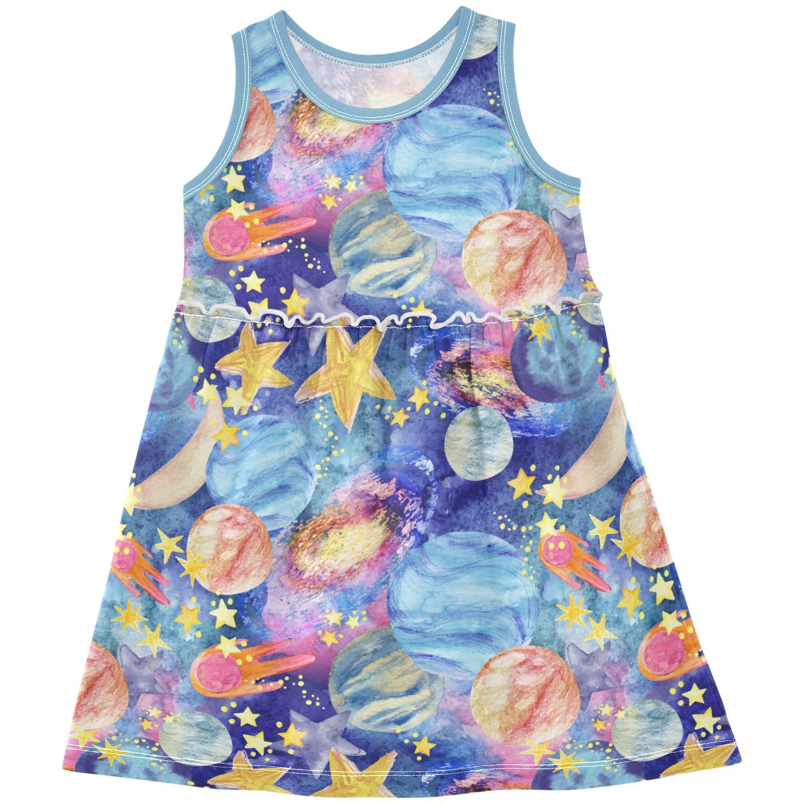 Yclenyo Girls Dress Summer A-Line Cute Casual Party Dresses (Age 2-8 Years)