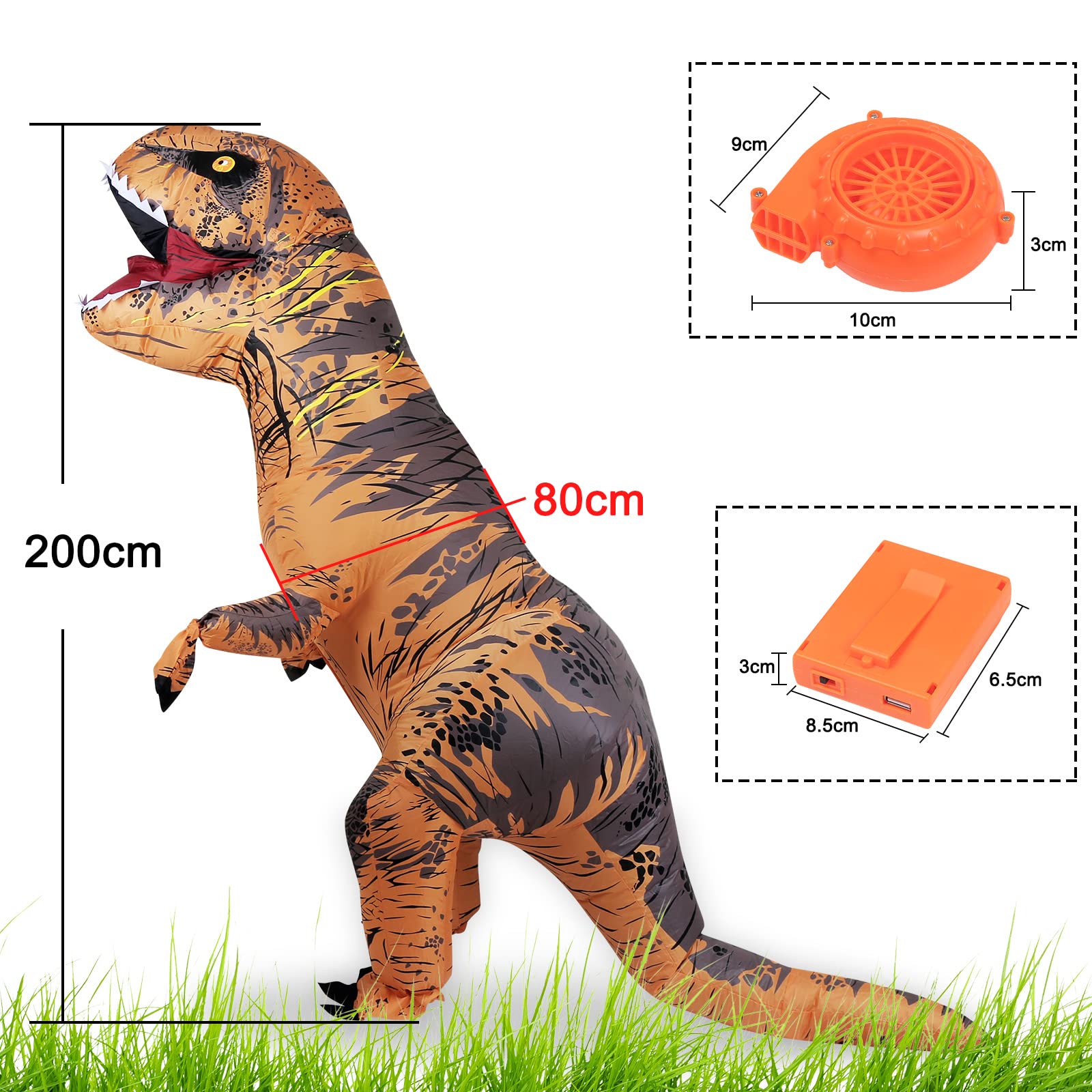 Dmuchany kostium dinozaura Trex dla dorosłych, zabawny kostium dinozaura, na Halloween, karnawał, imprezę