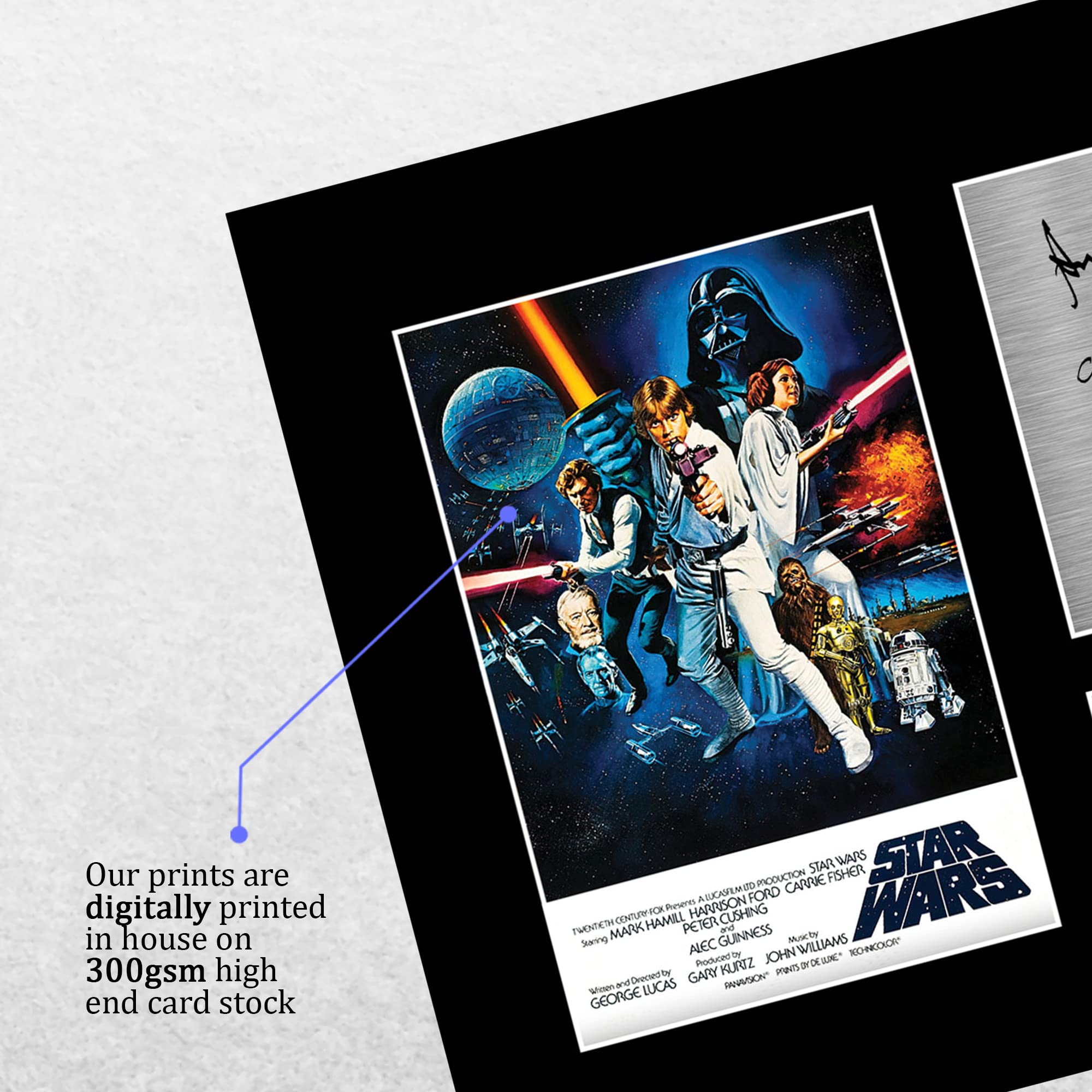 HWC Trading A4 Star Wars New Hope Cast Mark Hamill, Carrie Fisher - Image 4