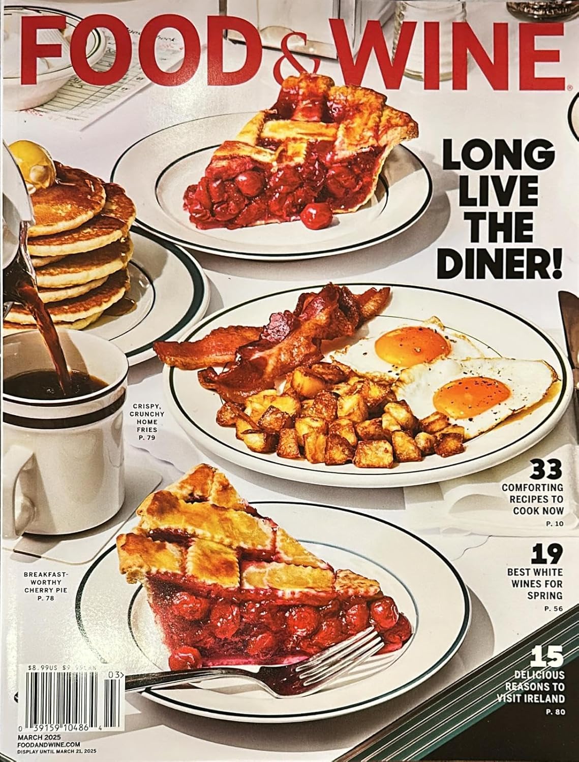 Food & Wine Magazine March 2025: Long Live The Diner - Retro Recipes & American Classics