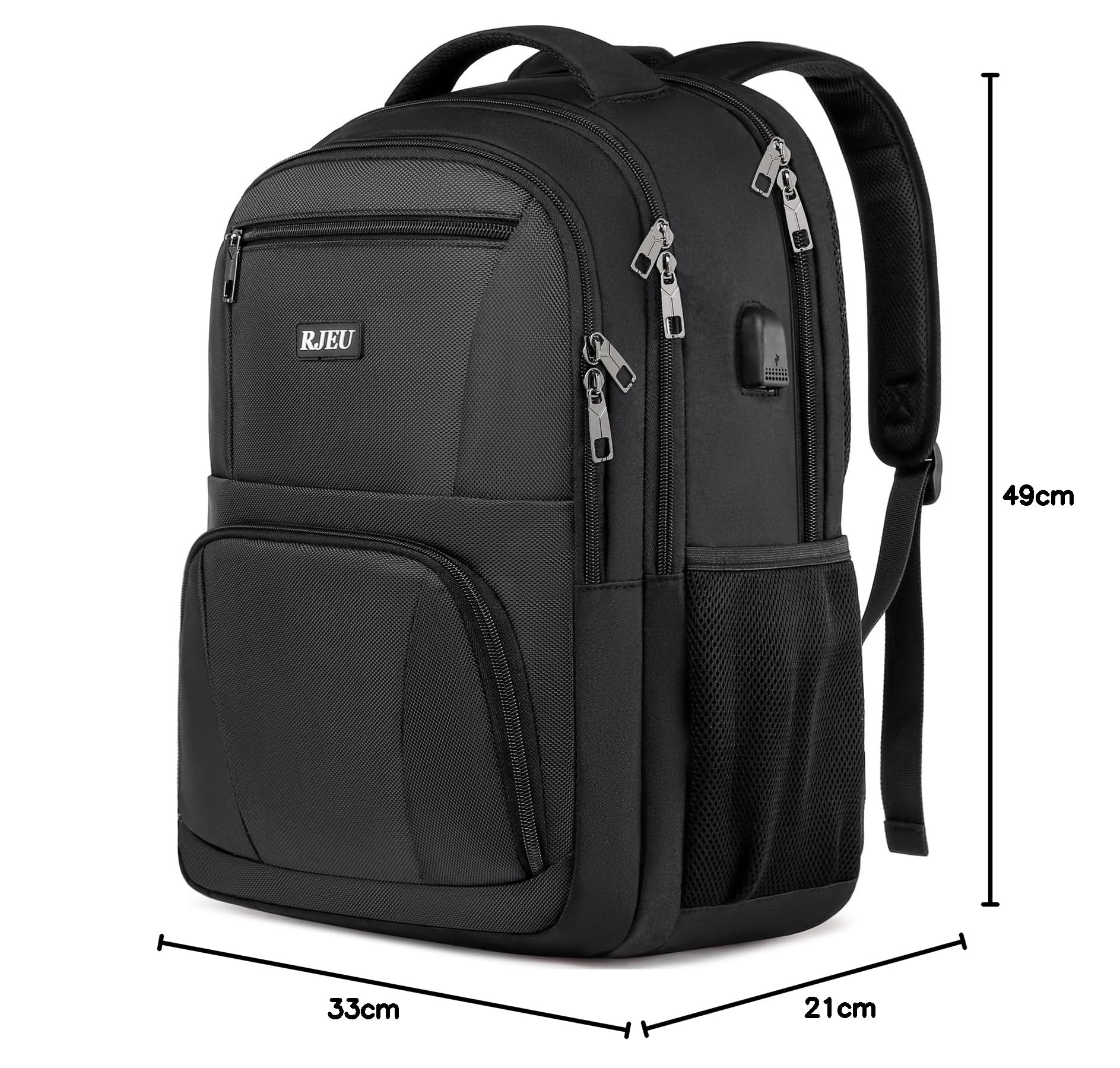 Sac a Dos Homme, Sac à Dos Ordinateur Portable 15.6 Pouces avec USB Charging Port Imperméable Antivol, Sac a Dos Ecole pour Loisir, College, Affaire
