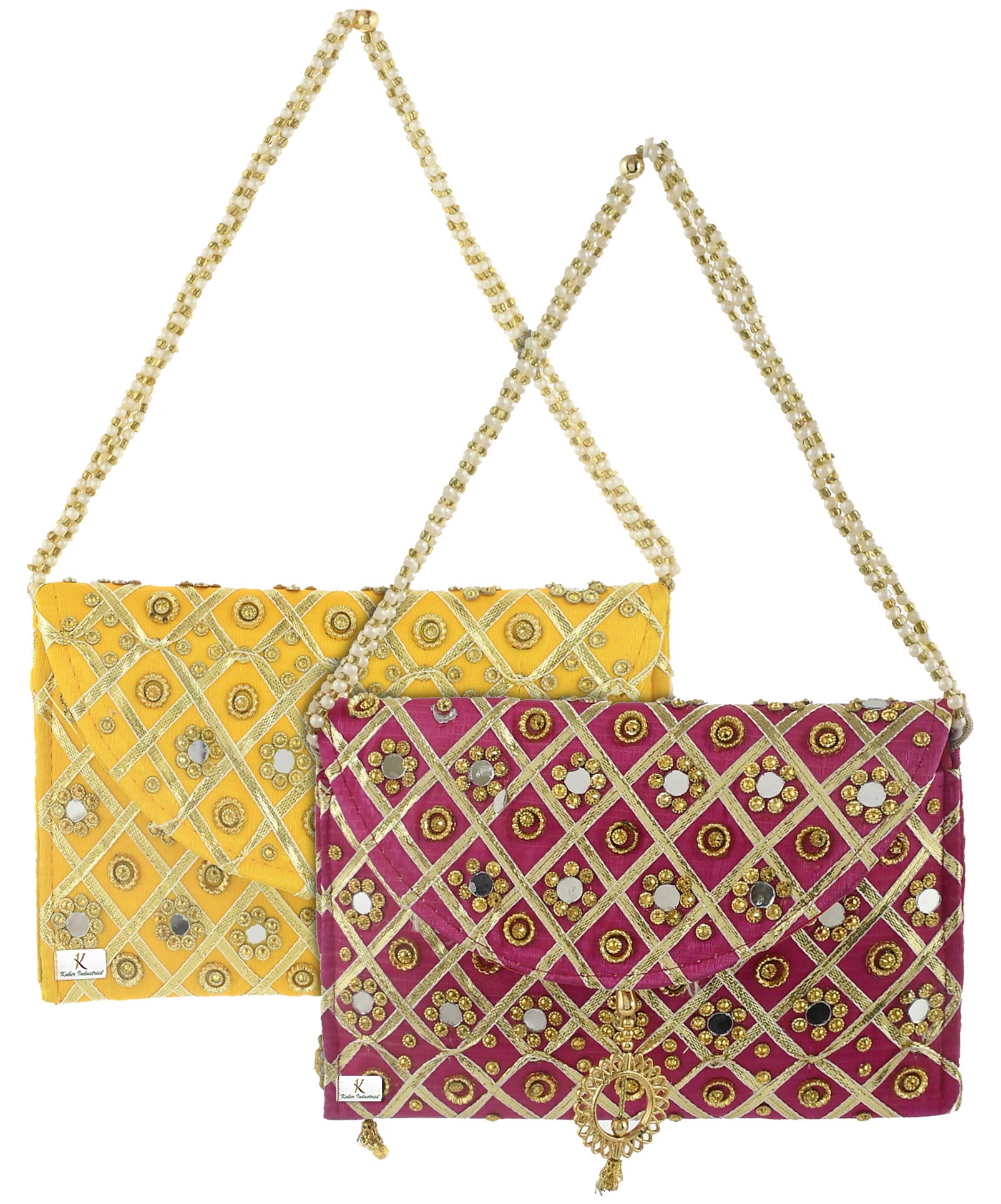 See full amazon price history chart for Kuber Industries 2 Pieces Silk Traditional Mirror Work Envelope Clutch/Hand Purse Bag for Women/Girls (Pink & Gold)-KUBMART11463, standard Kuber Industries 2 Pieces Silk Traditional Mirror Work Envelope Clutch/Hand Purse Bag for Women/Girls (Pink & Gold)-KUBMART11463, standard (B08R1HVJNS) Amazon Price History, Amazon Price Tracker