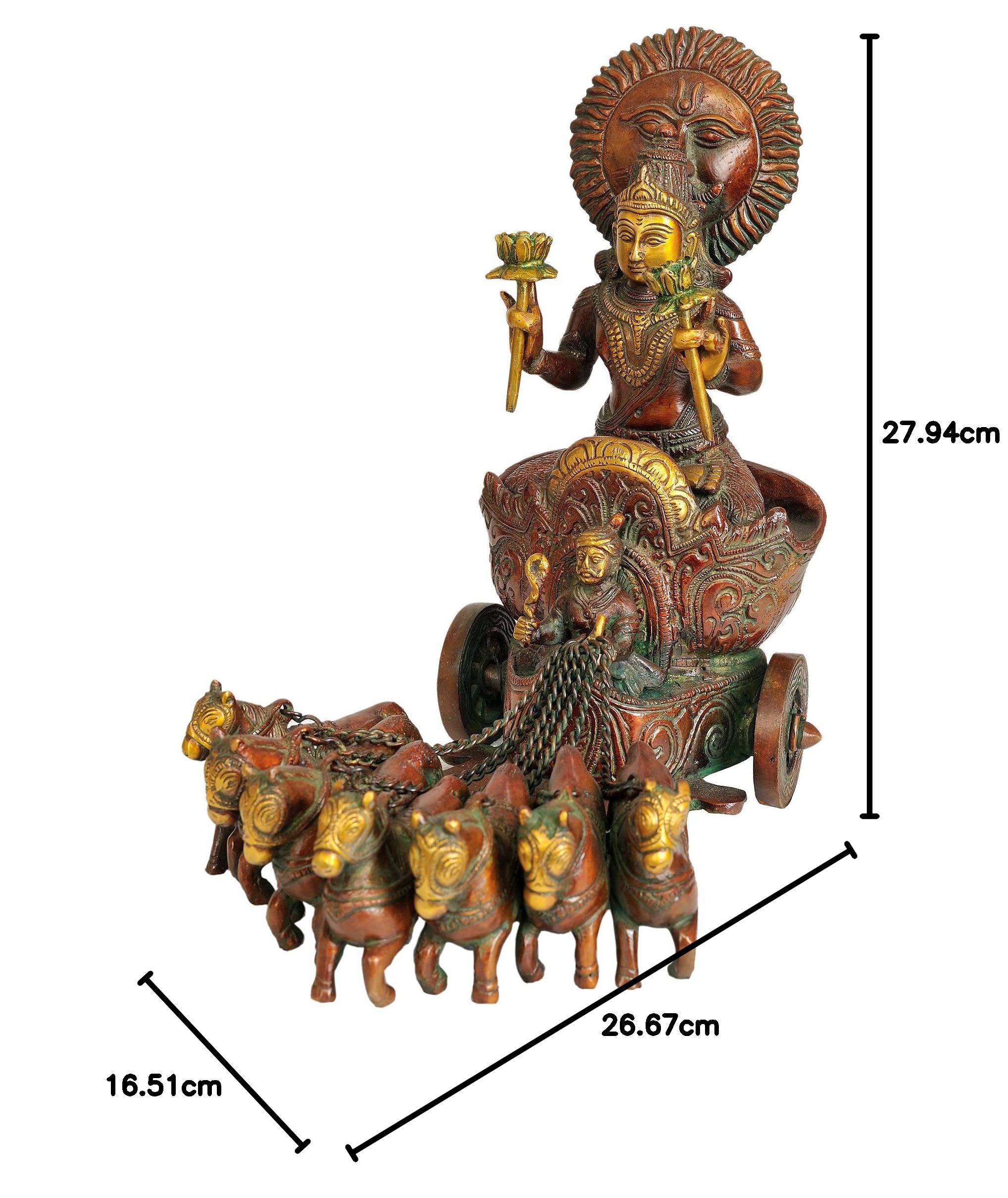 Surya - The Sun God - Brass Sculpture : Amazon.ca: Home
