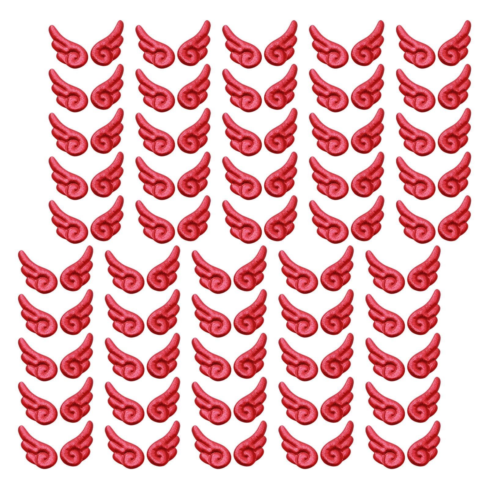 Qusinfc 100Pcs Multicolored Fabric Wing Appliques Wing Charm Hair Accessories for Hat Bag Clothing Embellishment Soft Cloth Ailerons for Costumes