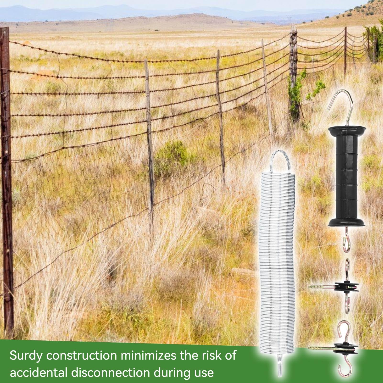 Kit De Puerta De Cerca Eléctrica, Juego De Manijas De Cerca Eléctrica, Juego De Manijas De Puerta Con Resorte, Manija De Puerta De Cerca Eléctrica De Plástico Con Aisladores Con Aisladores De Cerca El