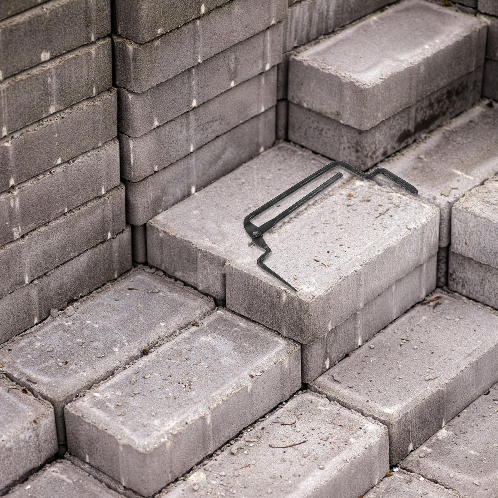 Abrazadera Elevadora de Bloques de Acero Forjado Muelle para Construcción, Pinza Sólida Remaches para Manejo Seguro en Obras