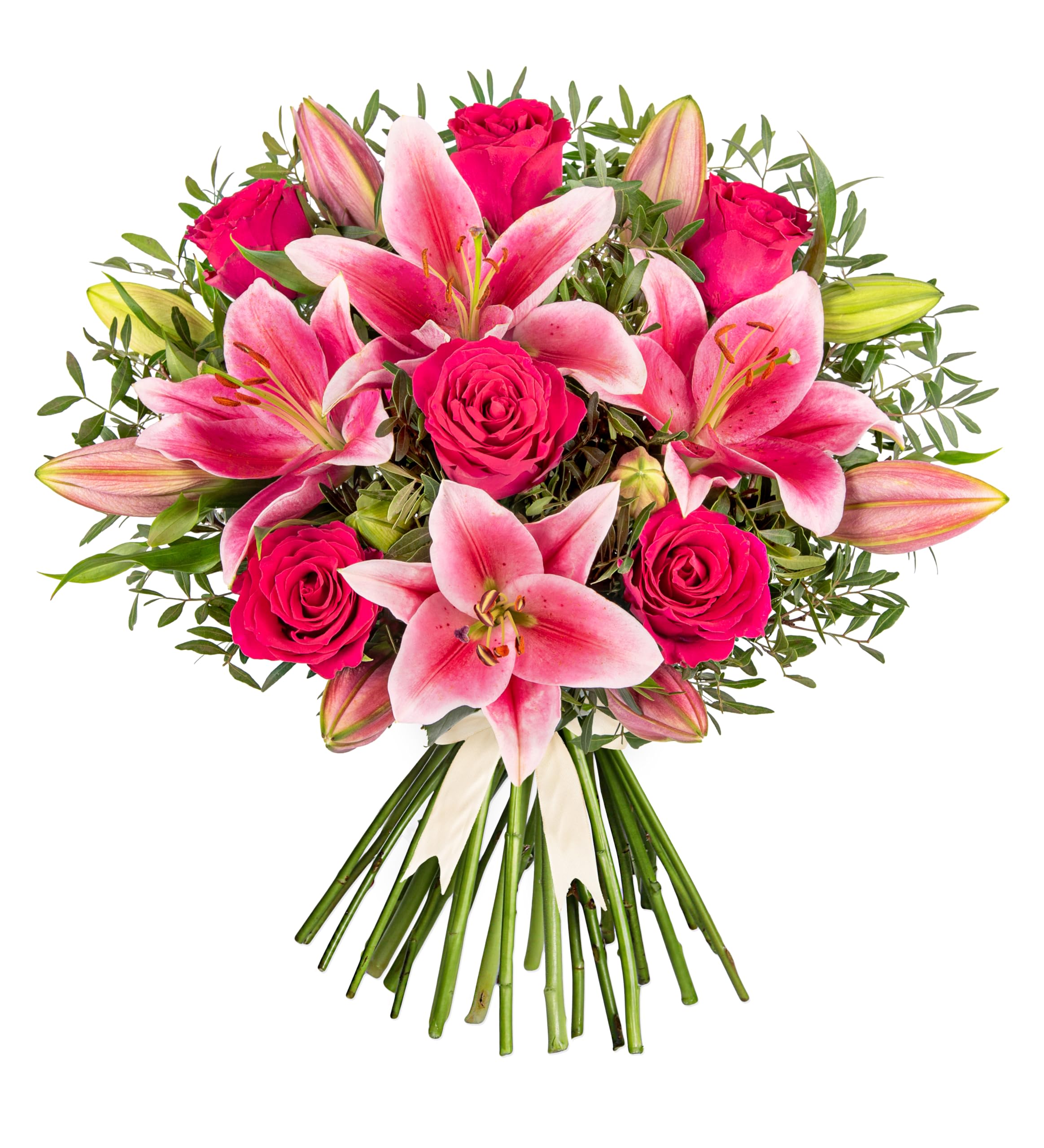 Rose and Lily - Fresh Flowers - Birthday, Anniversary, Get Well, Thank You, Occasion Flower - Cut Floral Arrangement for Gifts, Weddings, Sympathy, Celebrations, Mothers day